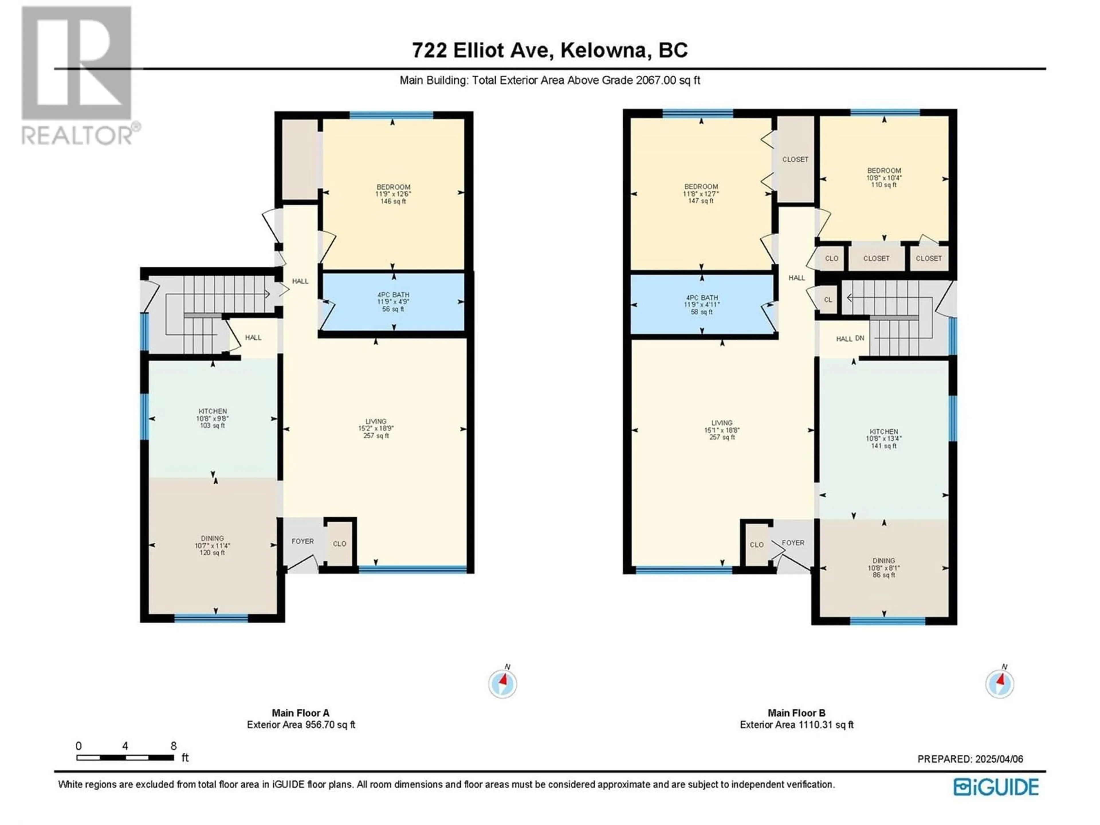 Floor plan for 722-726 ELLIOT AVENUE, Kelowna British Columbia V1Y5T1