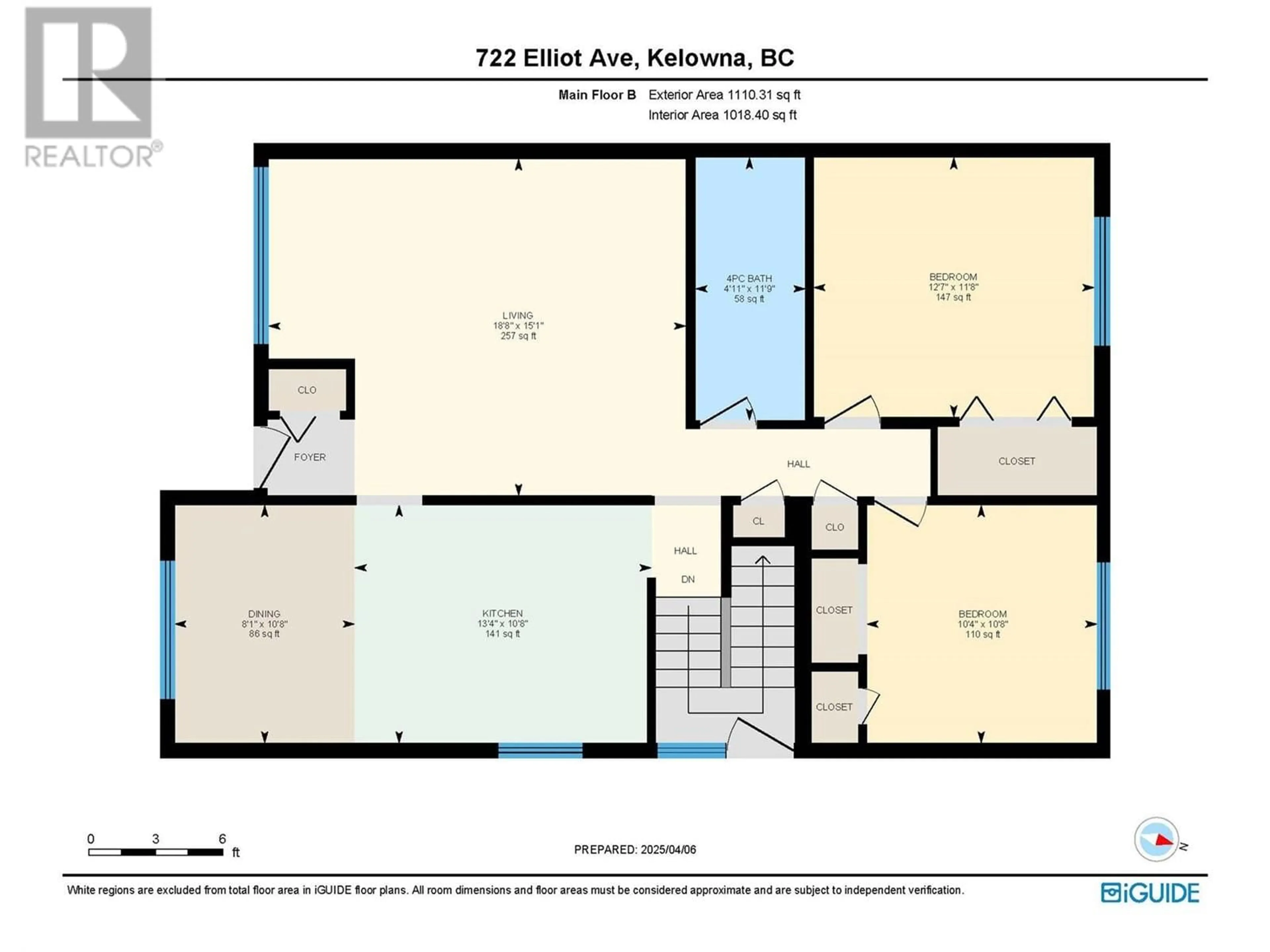 Floor plan for 722-726 ELLIOT AVENUE, Kelowna British Columbia V1Y5T1