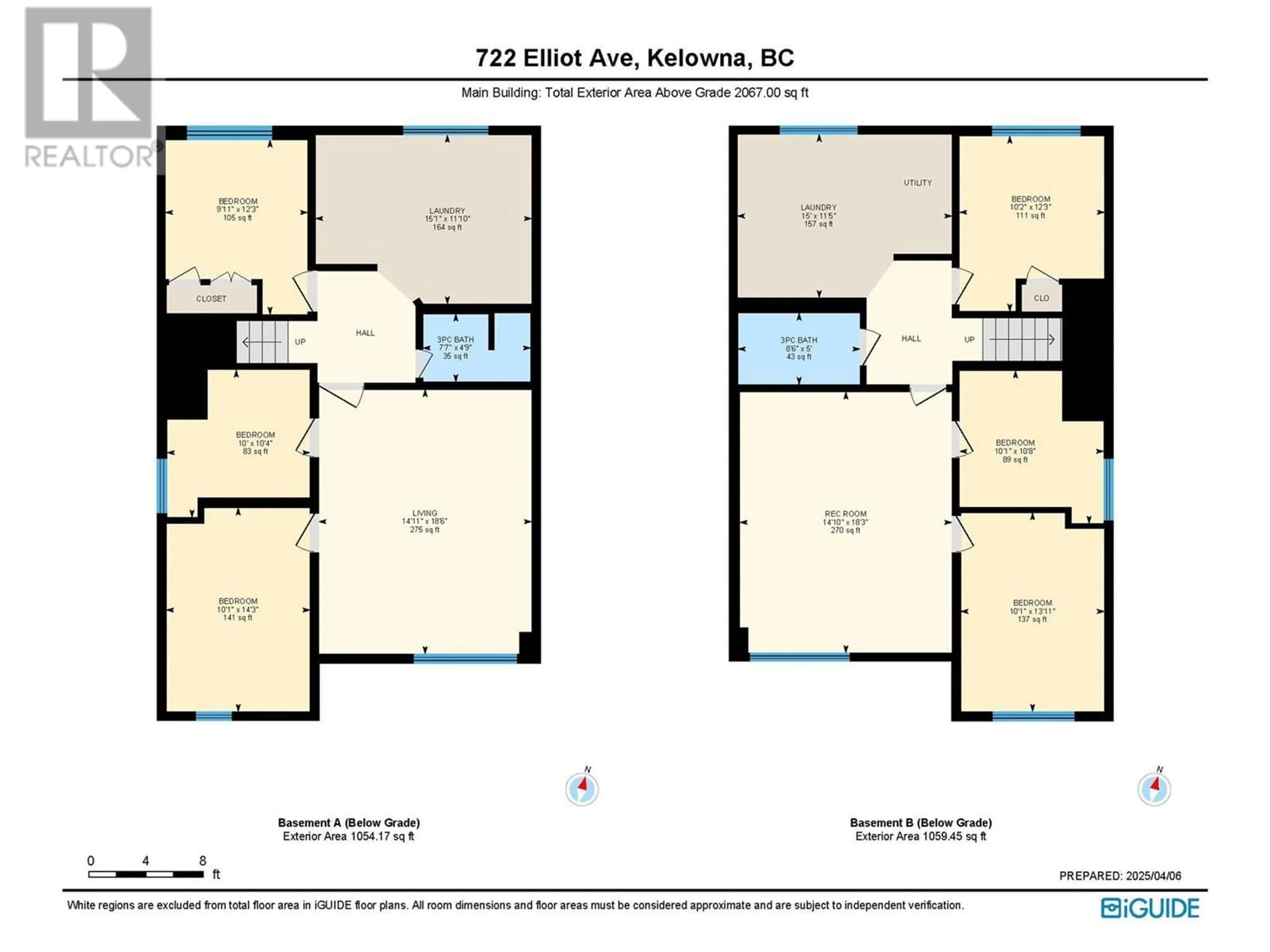 Floor plan for 722-726 ELLIOT AVENUE, Kelowna British Columbia V1Y5T1