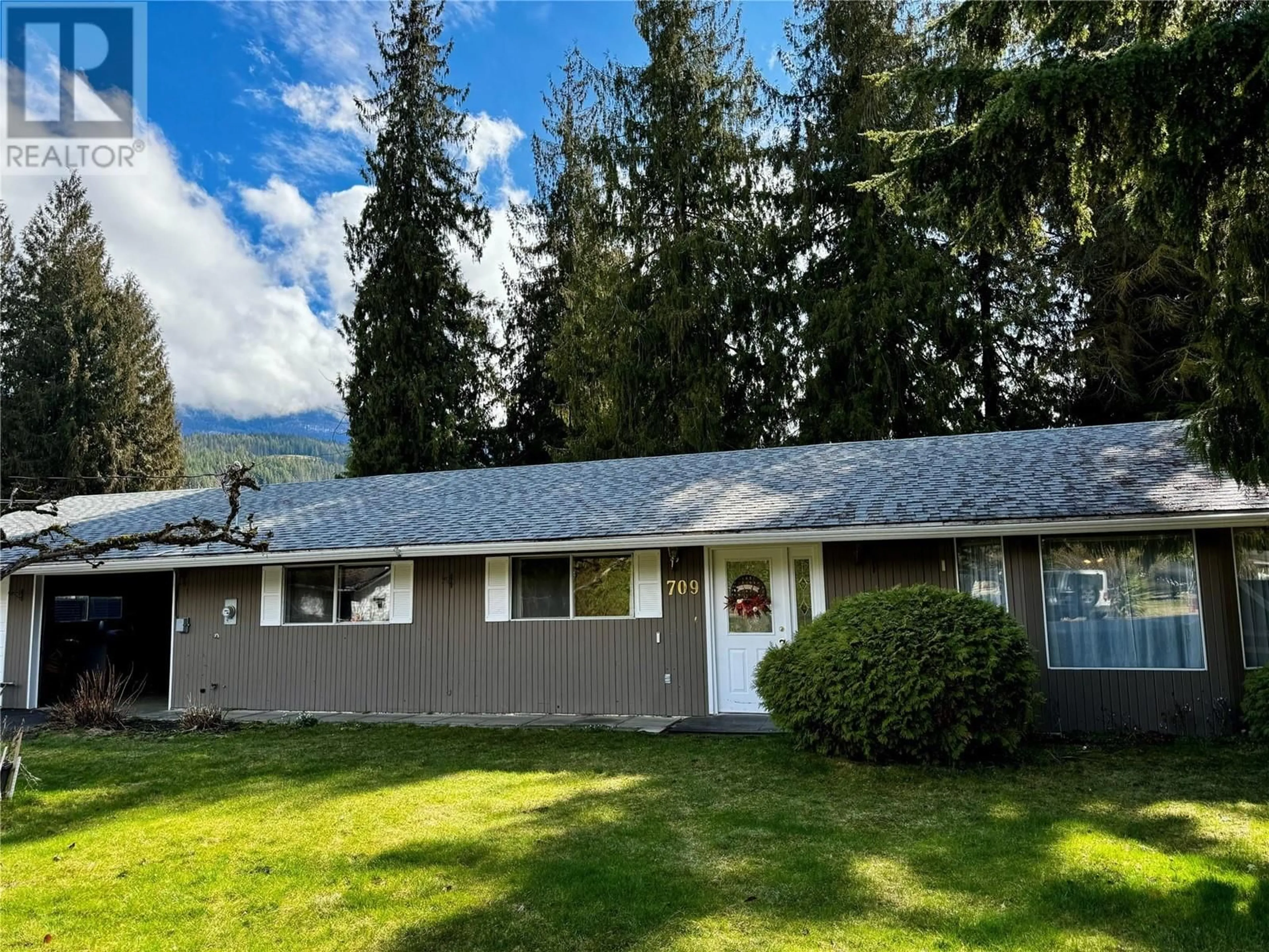 A pic from outside/outdoor area/front of a property/back of a property/a pic from drone, mountain view for 709 SPRUCE STREET, Sicamous British Columbia V0E2V0