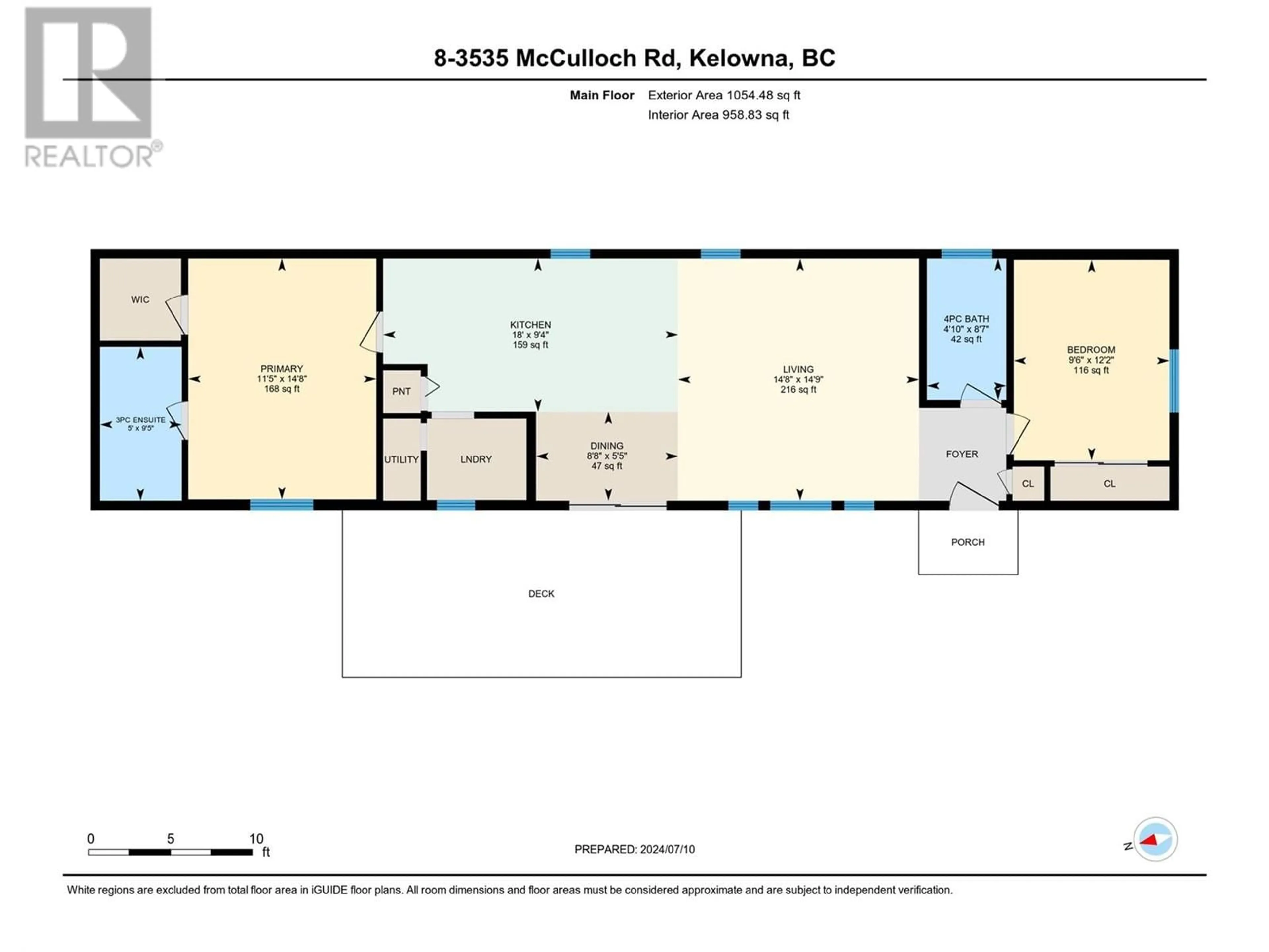 Floor plan for 8 - 3535 MCCULLOCH ROAD, Kelowna British Columbia V1W4R8