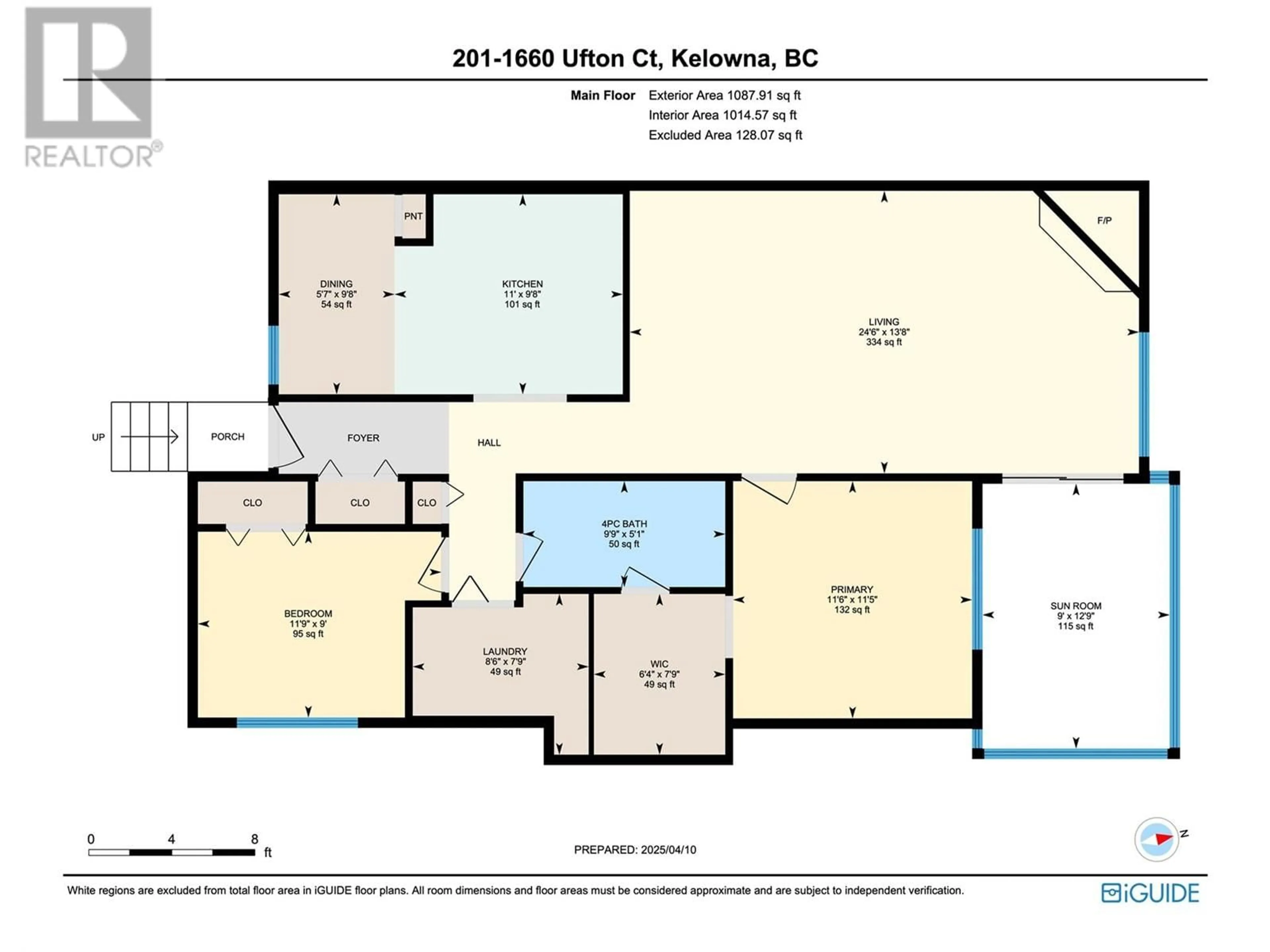 Floor plan for 201 - 1660 UFTON COURT, Kelowna British Columbia V1Y8G7