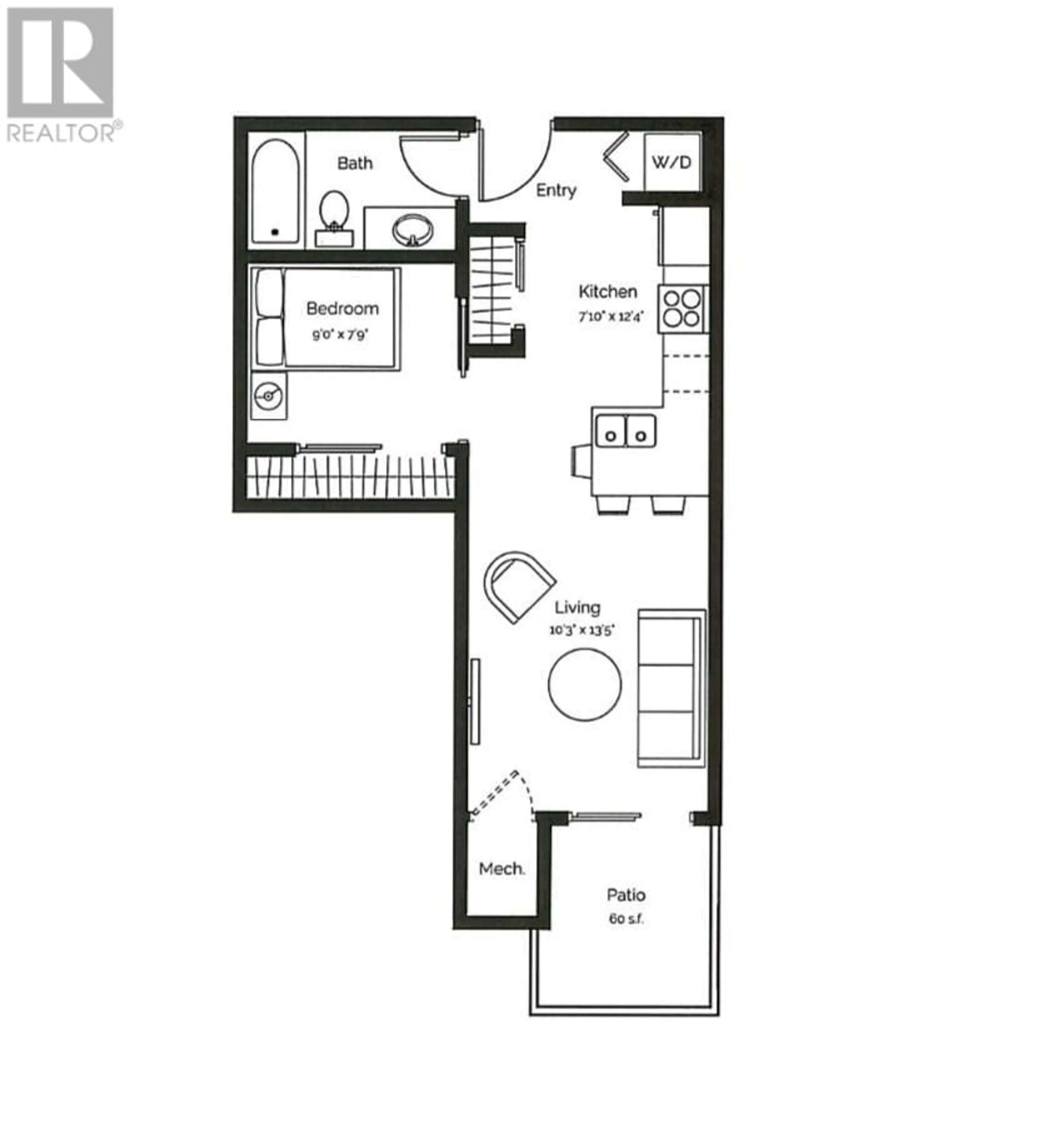 Floor plan for 515 - 191 HOLLYWOOD ROAD SOUTH, Kelowna British Columbia V1X0B9