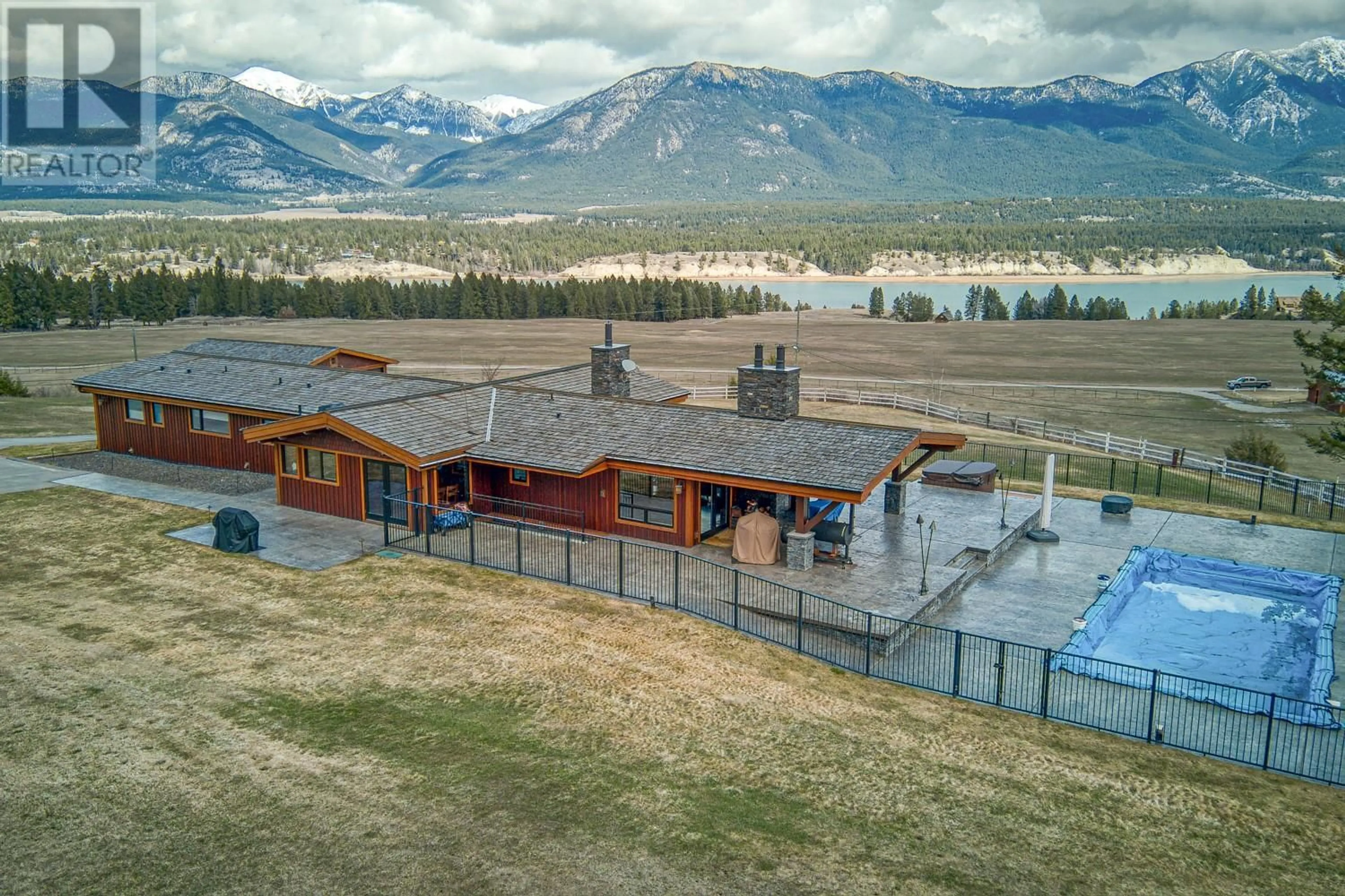 A pic from outside/outdoor area/front of a property/back of a property/a pic from drone, mountain view for 2175 WESTSIDE ROAD, Invermere British Columbia V0A1K0