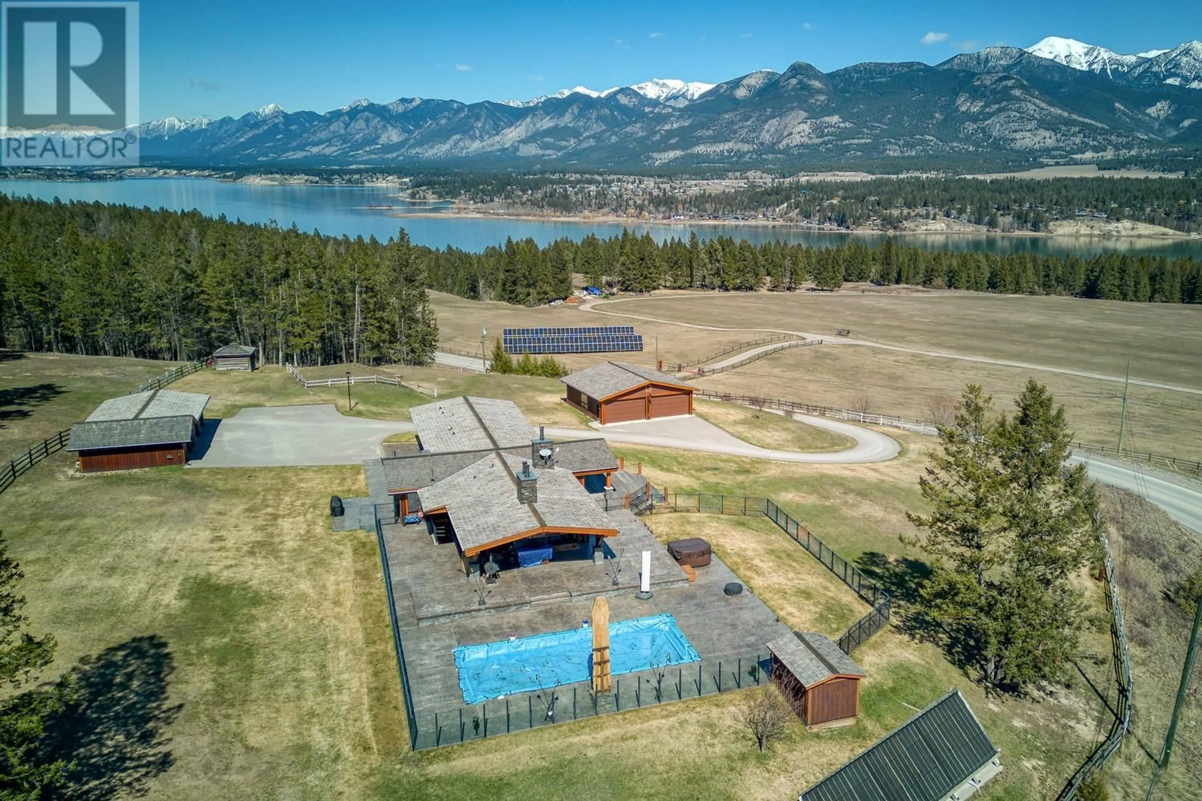 A pic from outside/outdoor area/front of a property/back of a property/a pic from drone, water/lake/river/ocean view for 2175 WESTSIDE ROAD, Invermere British Columbia V0A1K0