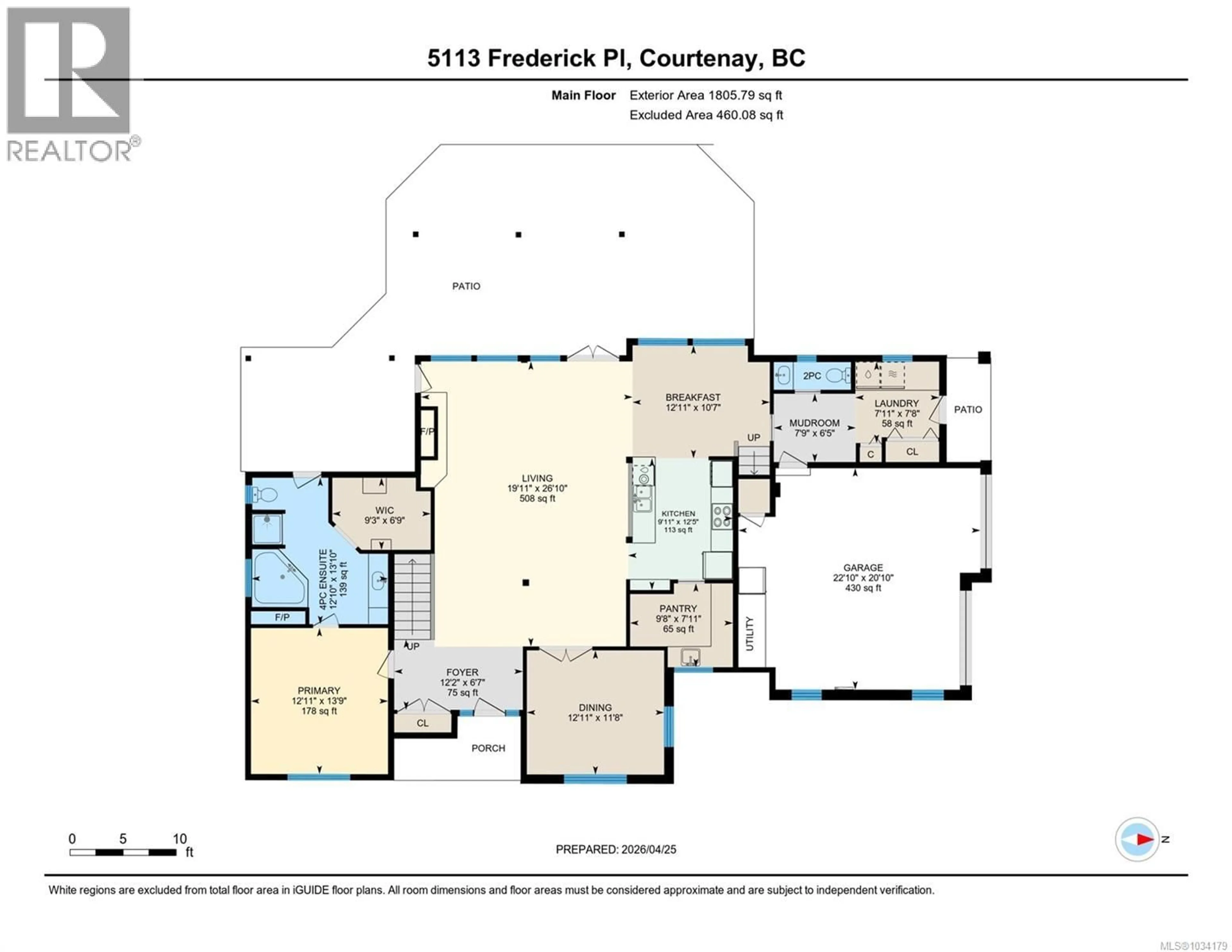 Floor plan for 5113 FREDERICK PLACE, Courtenay British Columbia V9J1S6