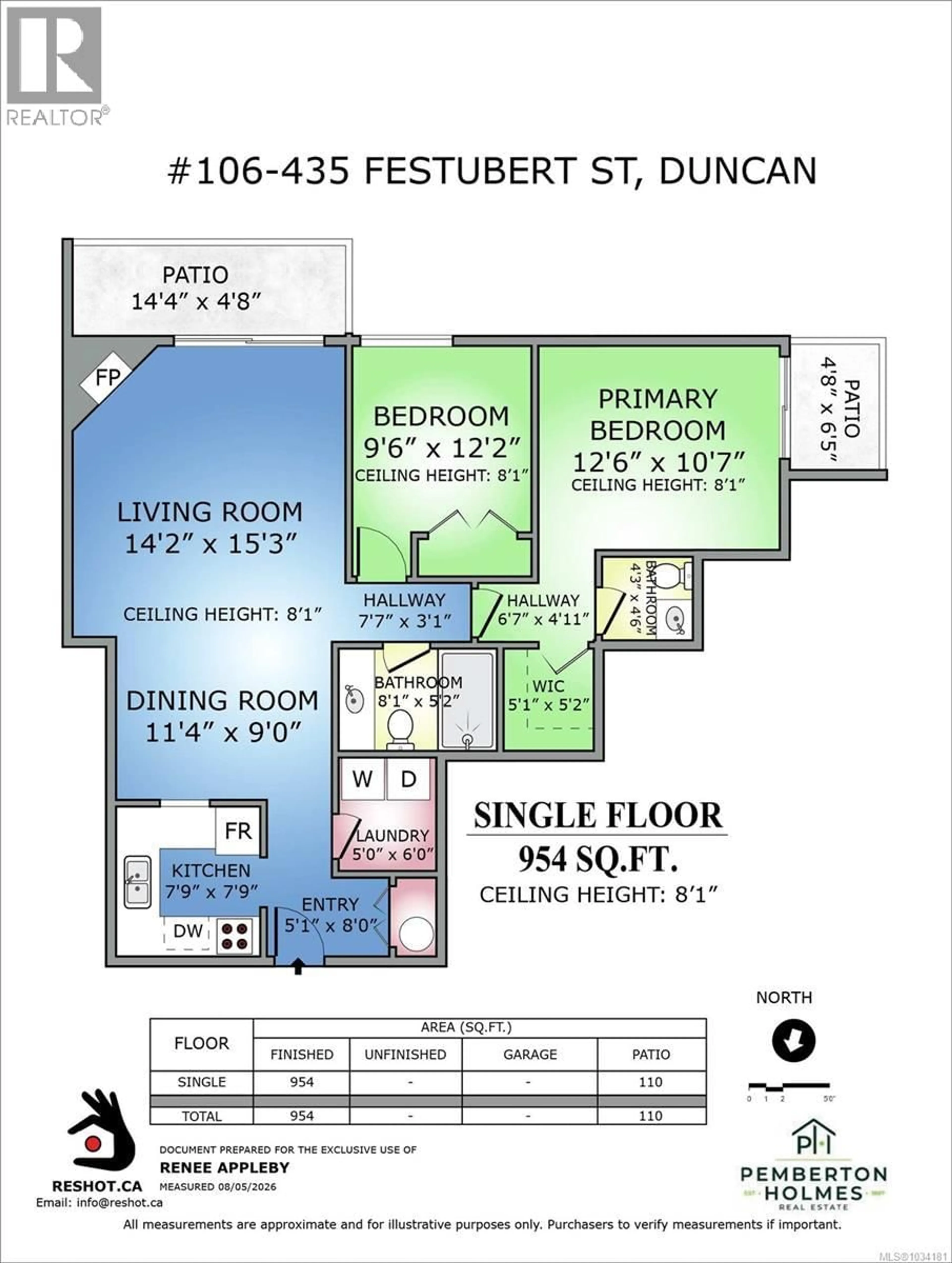 Floor plan for 106 - 435 FESTUBERT STREET, Duncan British Columbia V9L3T3
