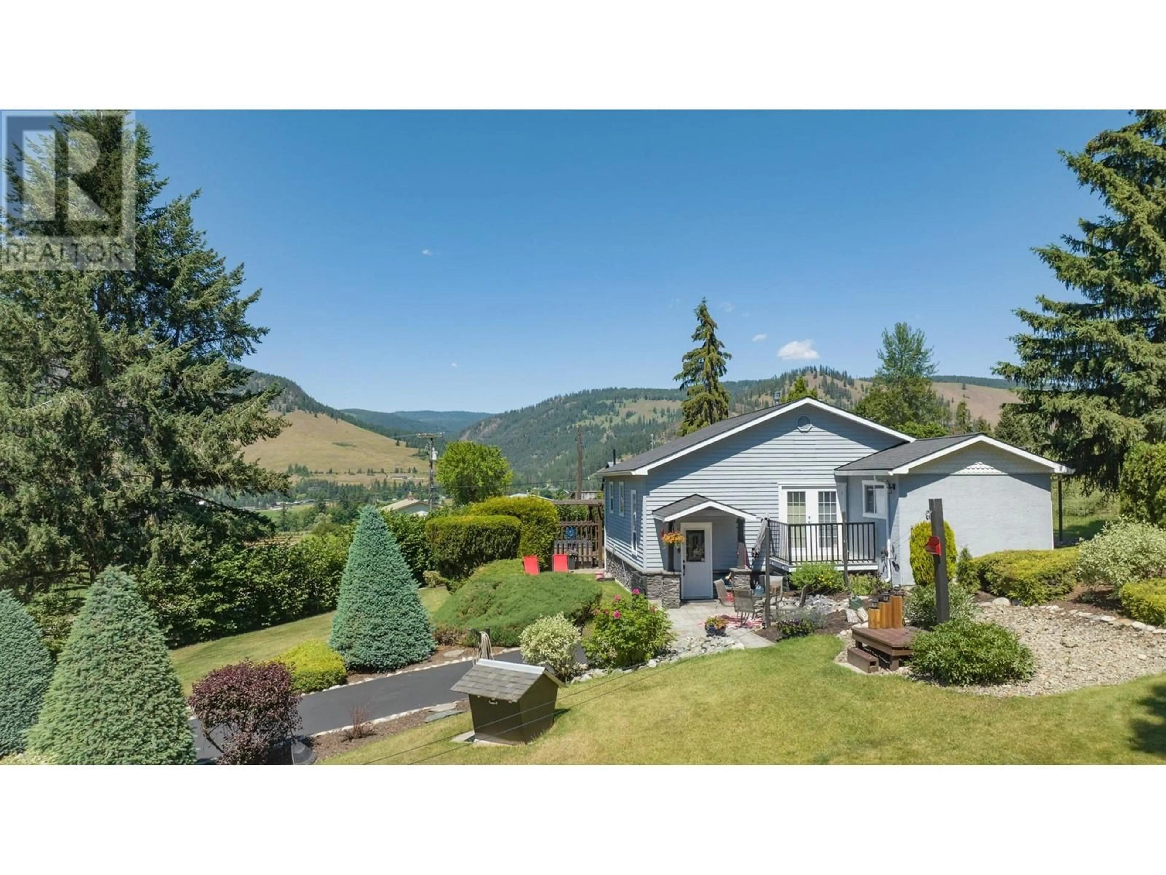 A pic from outside/outdoor area/front of a property/back of a property/a pic from drone, mountain view for 5648 LEARMOUTH ROAD, Coldstream British Columbia V1B3E6