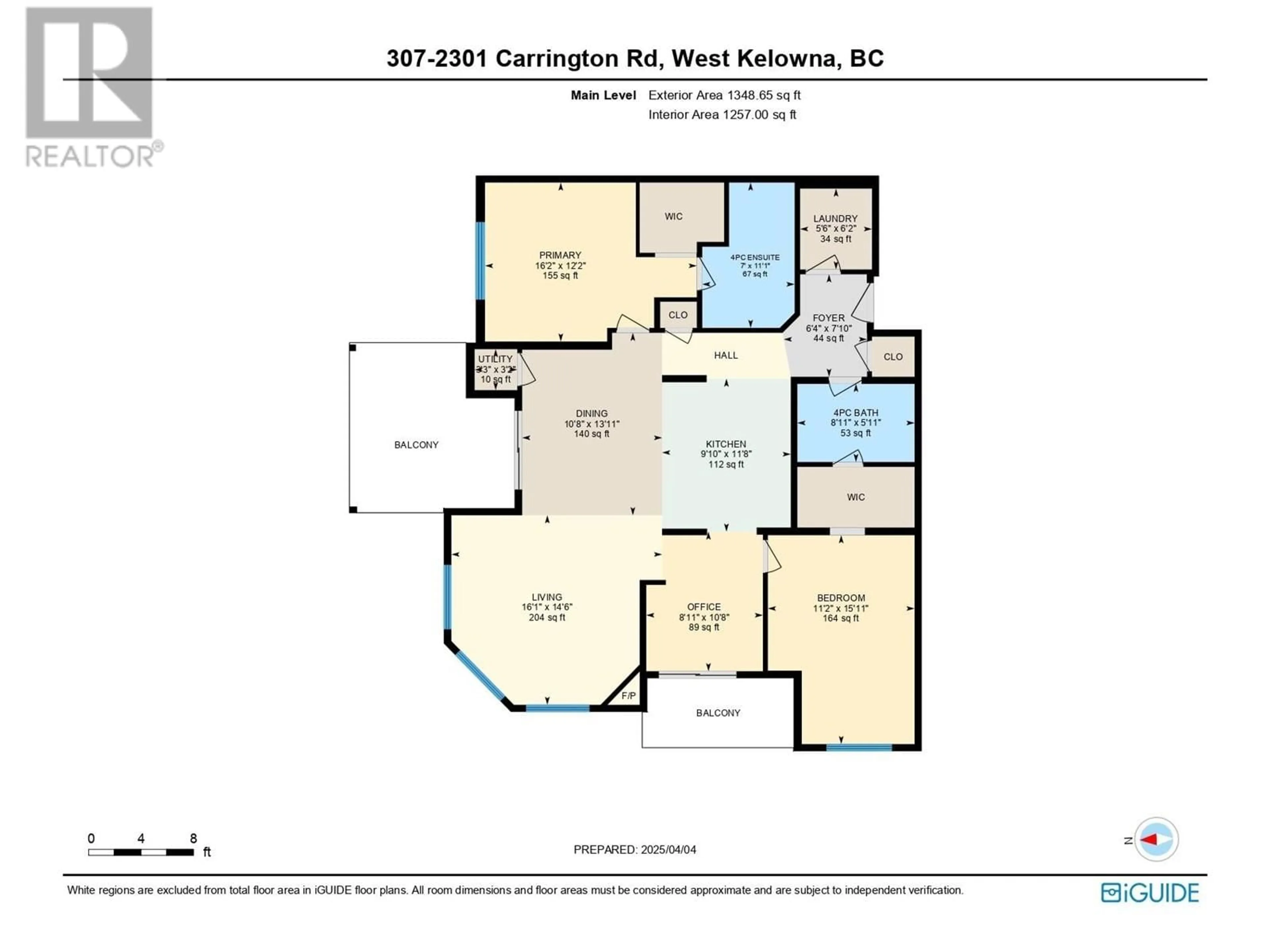 Floor plan for 307 - 2301 CARRINGTON ROAD, West Kelowna British Columbia V4T0E2
