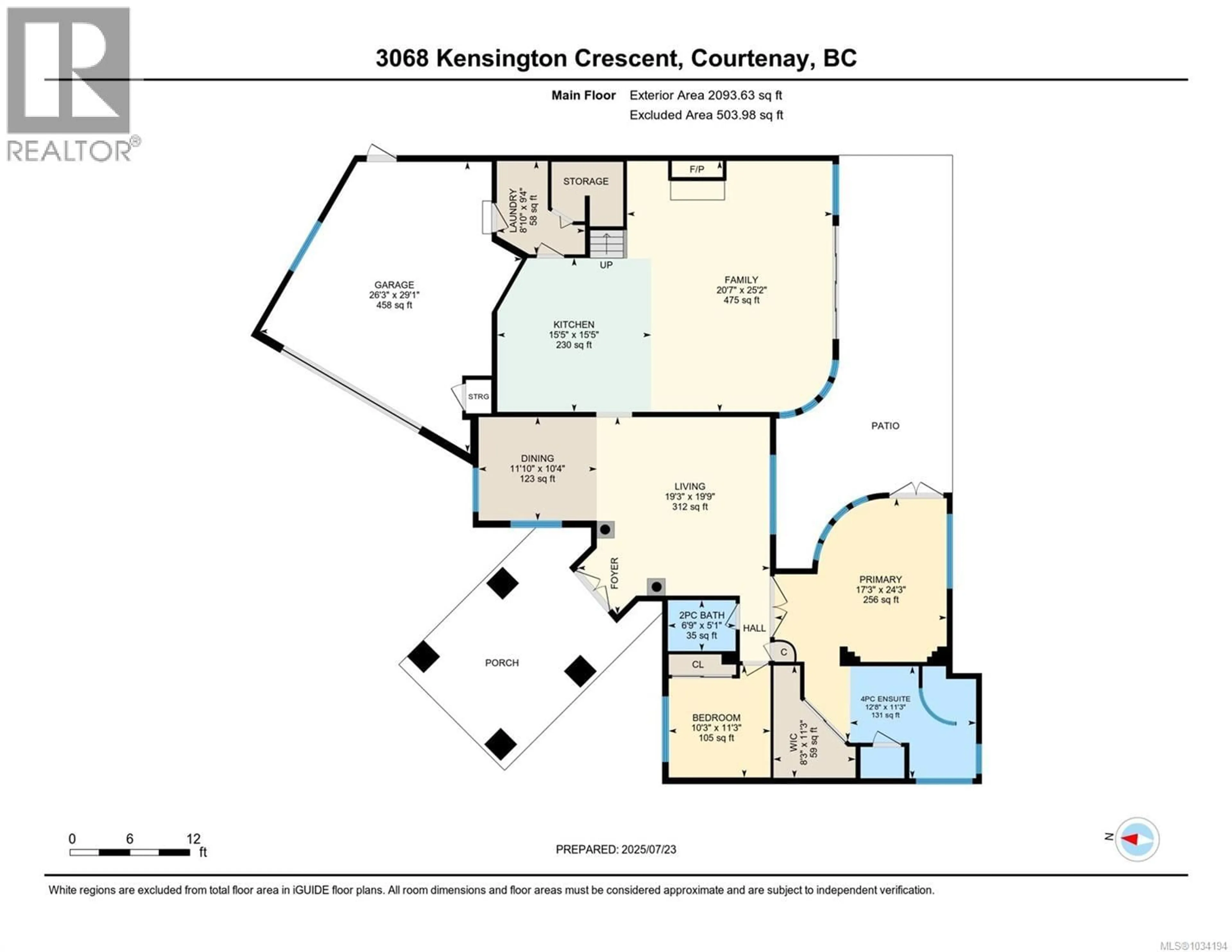 Floor plan for 3068 KENSINGTON CRESCENT, Courtenay British Columbia V9N8Z8