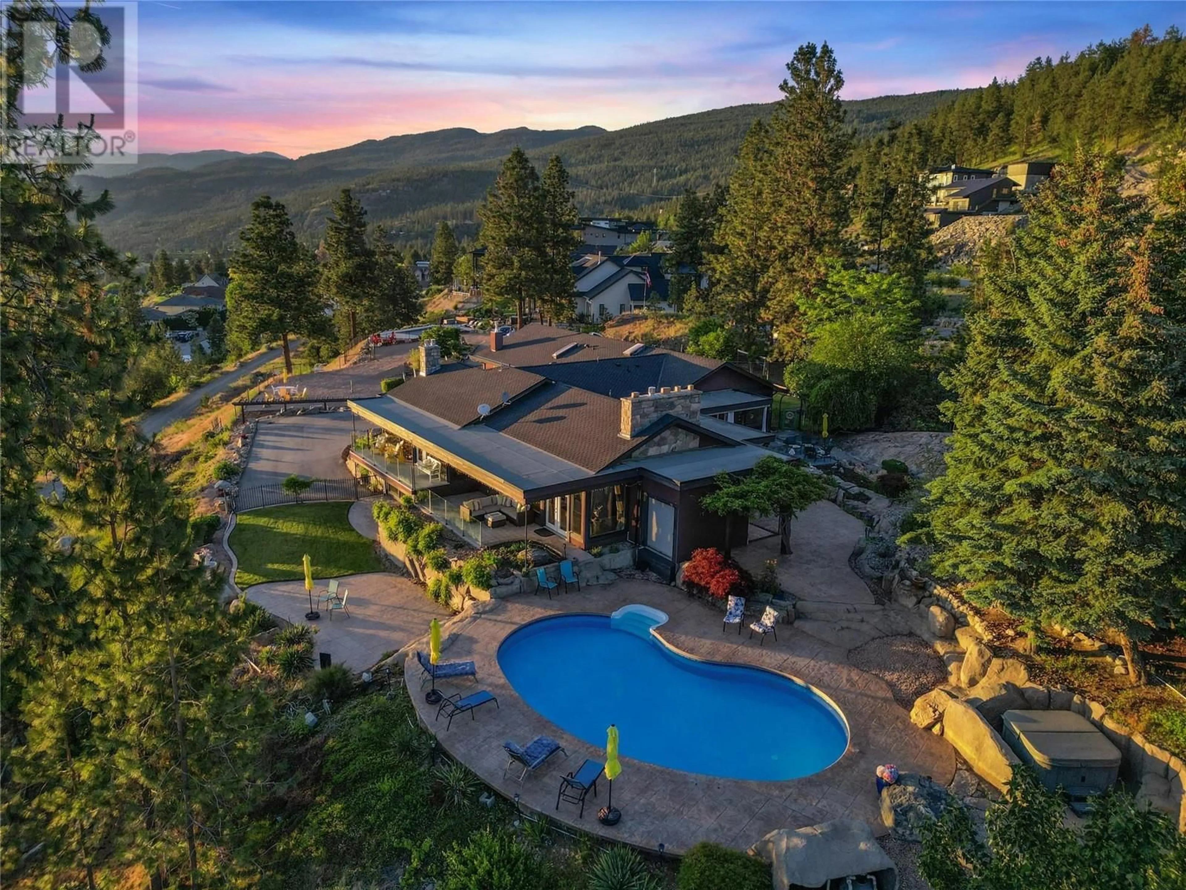 A pic from outside/outdoor area/front of a property/back of a property/a pic from drone, mountain view for 2615 WORKMAN PLACE, Naramata British Columbia V0H1N1