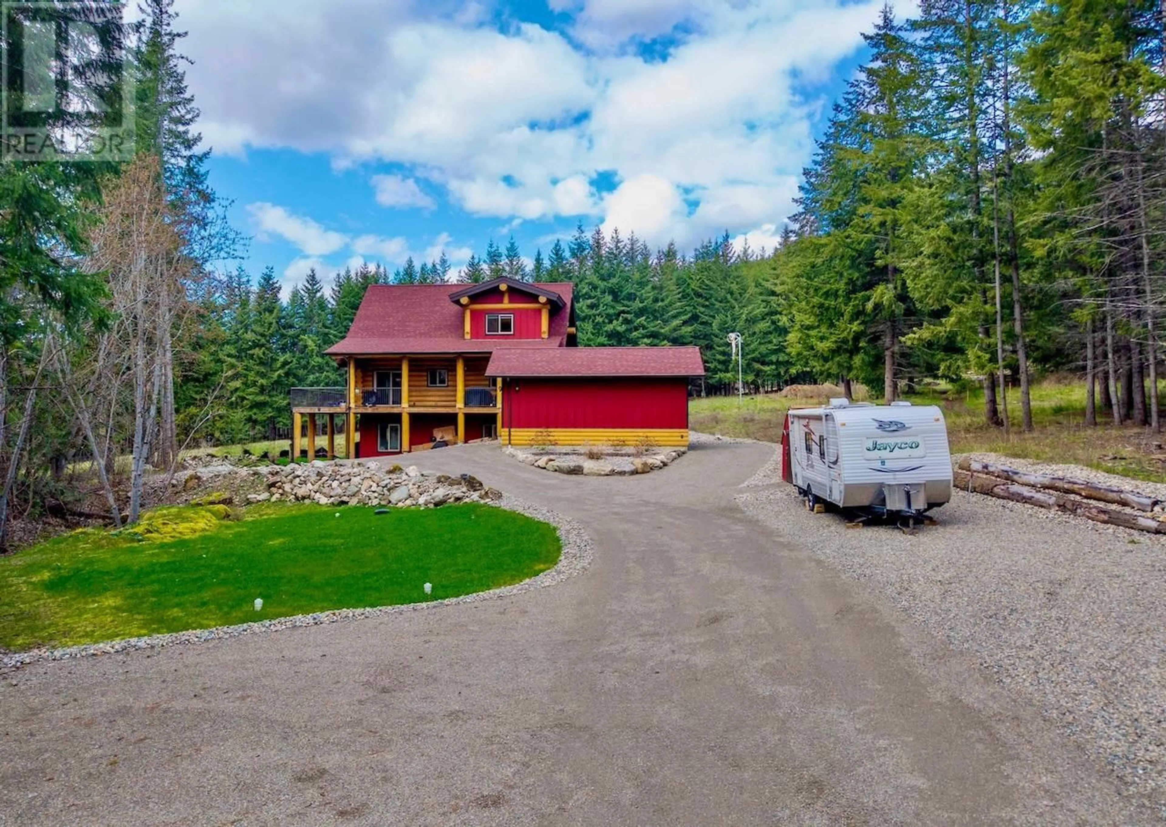 A pic from outside/outdoor area/front of a property/back of a property/a pic from drone, unknown for 2589 AIRSTRIP ROAD, Anglemont British Columbia V0E1M8