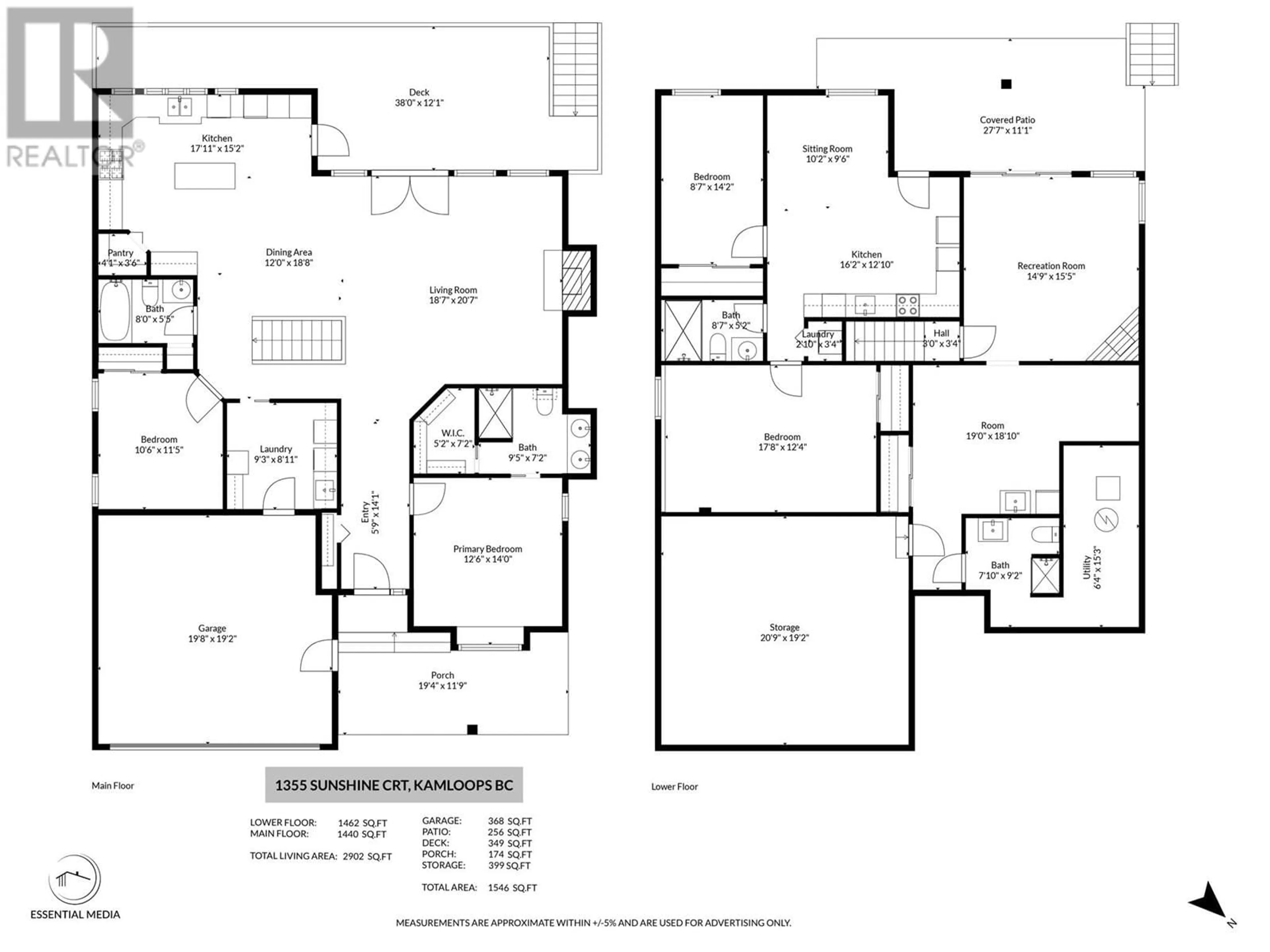 Floor plan for 1355 SUNSHINE COURT, Kamloops British Columbia V2E2P9