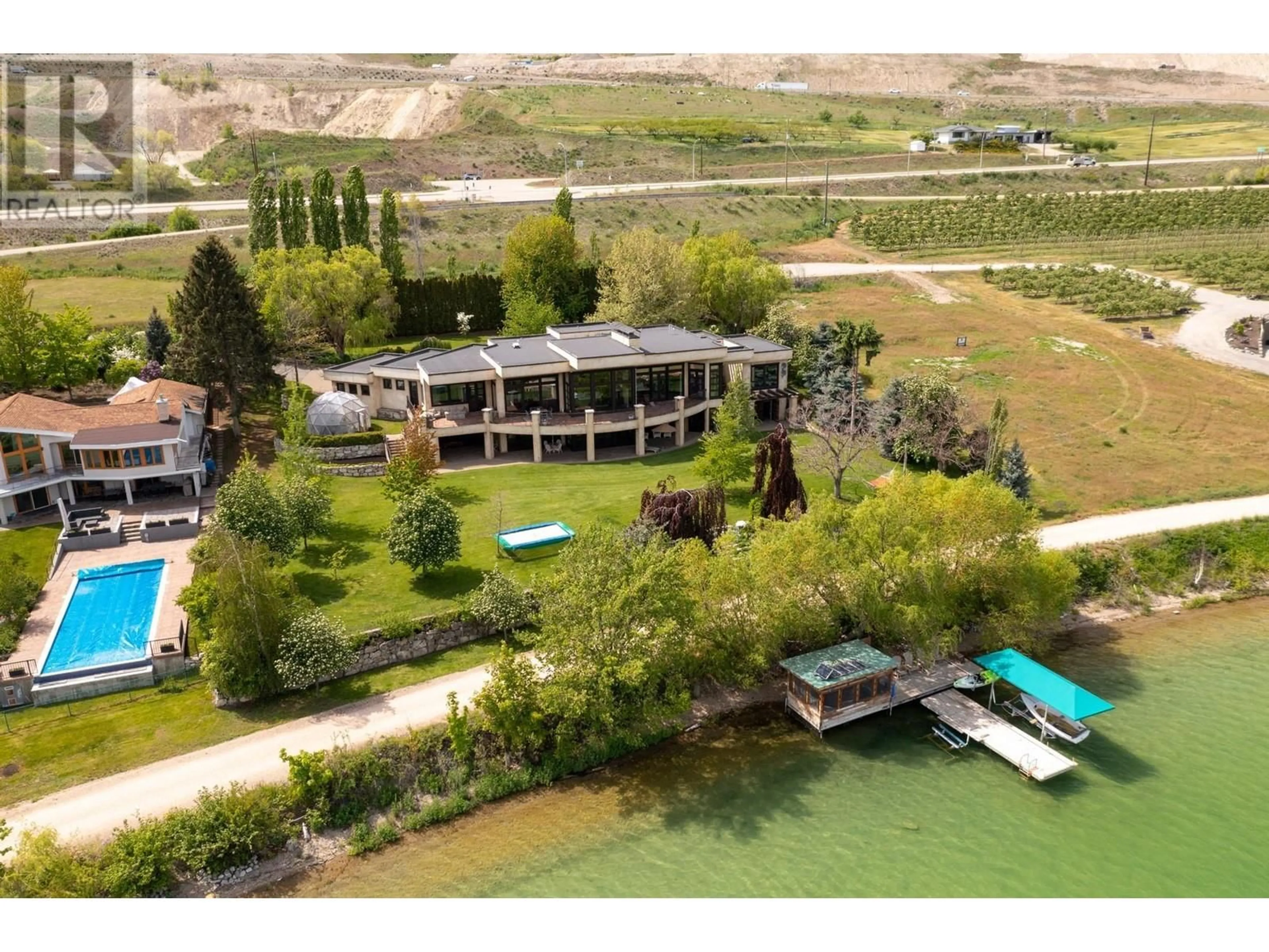 A pic from outside/outdoor area/front of a property/back of a property/a pic from drone, water/lake/river/ocean view for 16191 BUTTERWORTH ROAD, Lake Country British Columbia V4V2E8