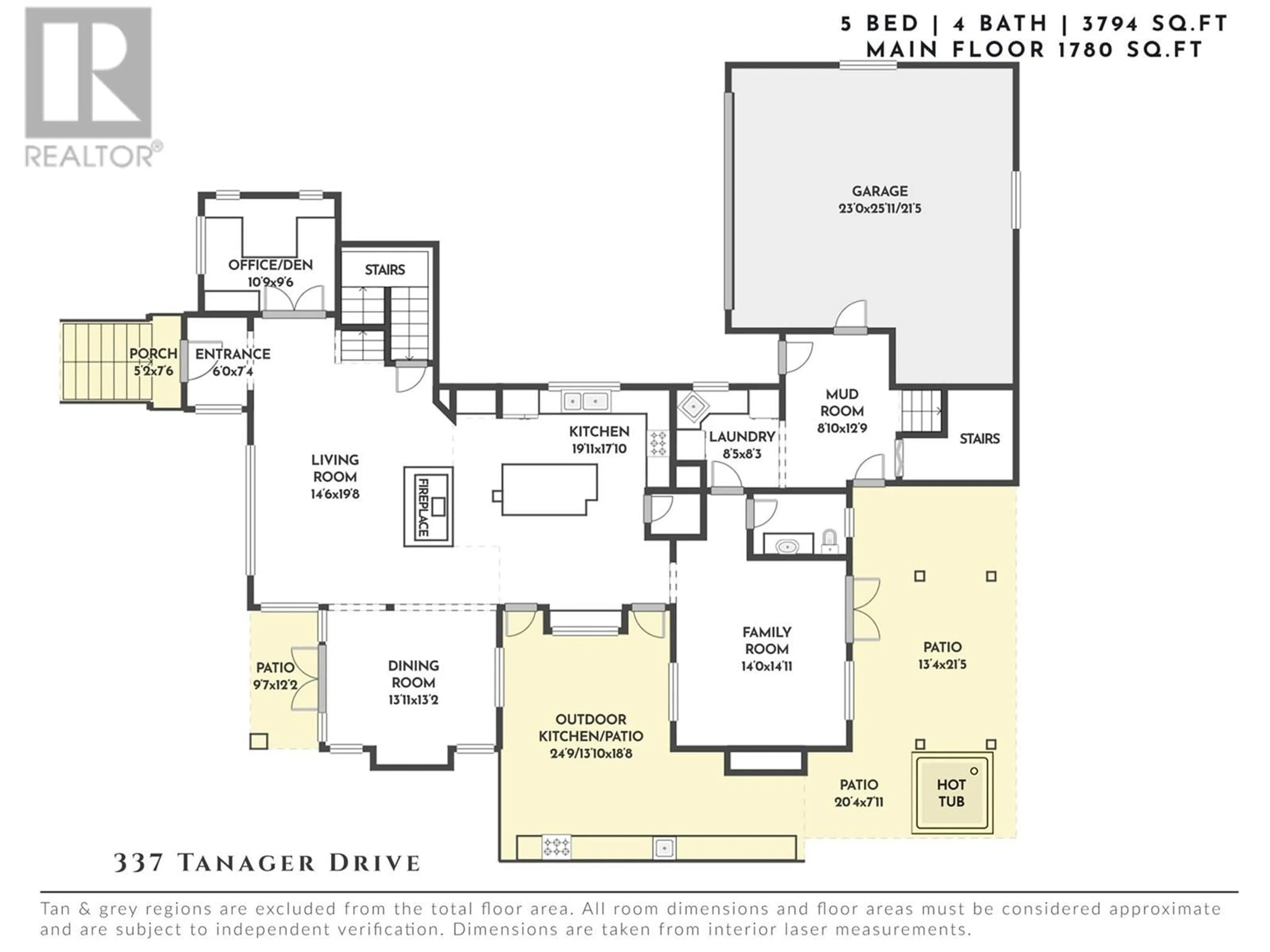 Floor plan for 337 TANAGER DRIVE, Kelowna British Columbia V1W4T6