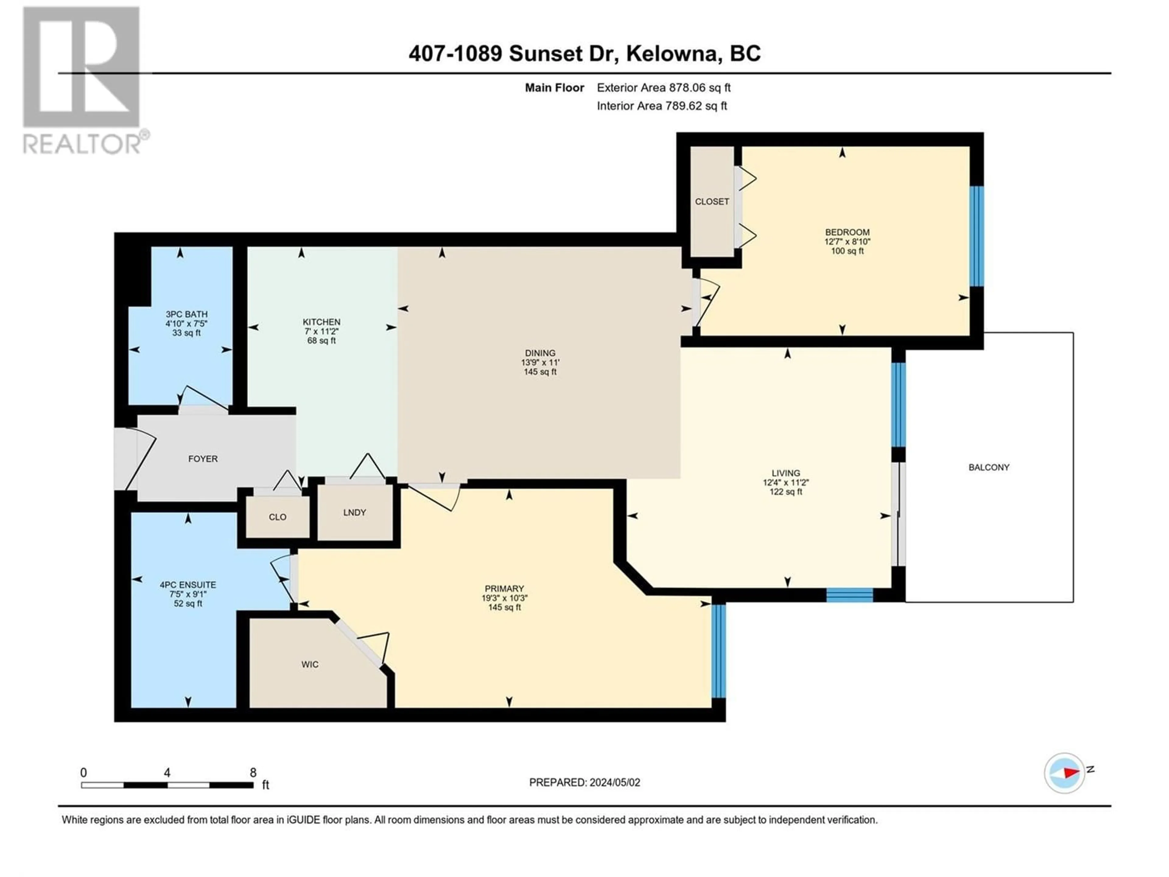 Floor plan for 407 - 1089 SUNSET DRIVE, Kelowna British Columbia V1Y9Z3