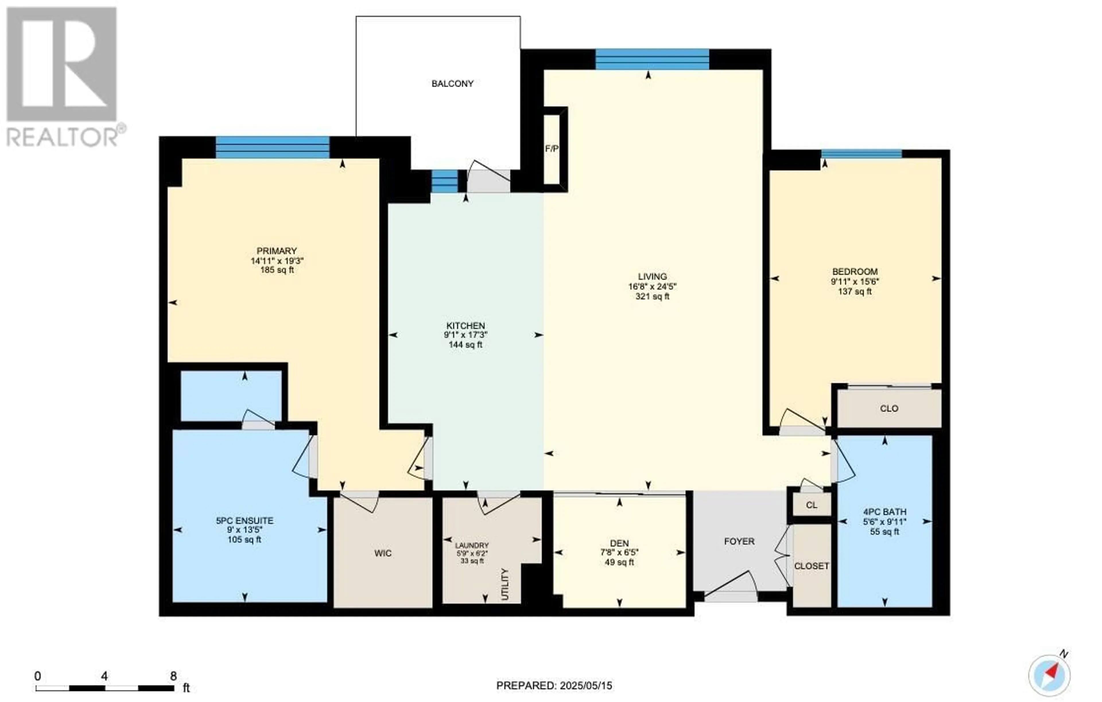 Floor plan for 1207 - 1160 BERNARD AVENUE, Kelowna British Columbia V1Y6R2