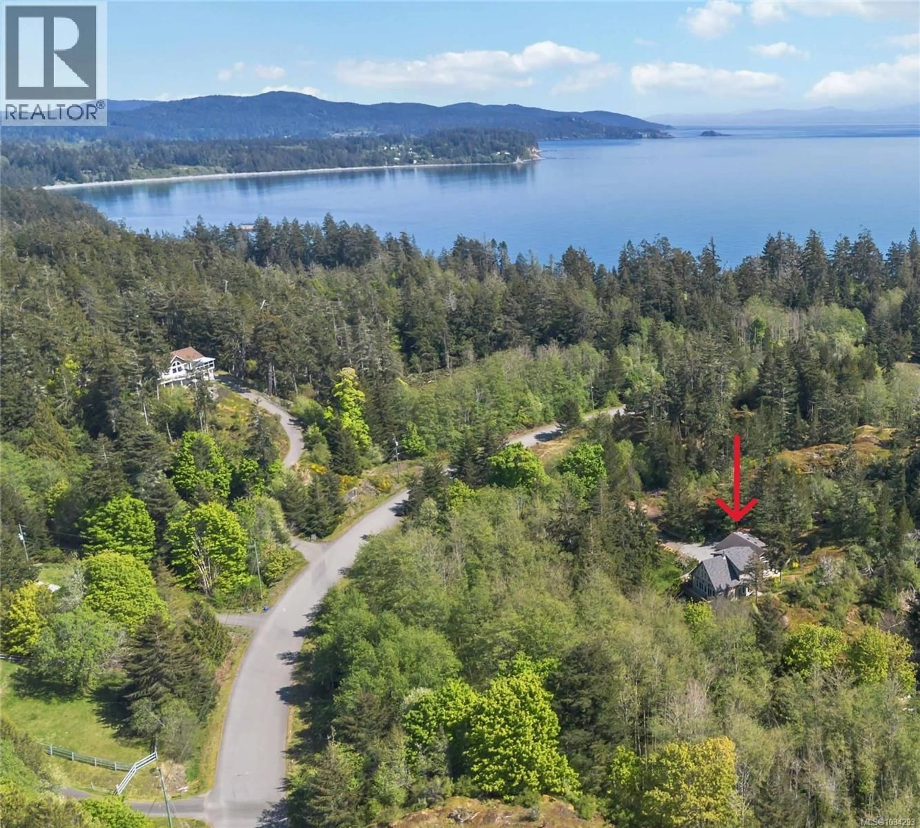 A pic from outside/outdoor area/front of a property/back of a property/a pic from drone, water/lake/river/ocean view for 7827 DALRAE PLACE, Sooke British Columbia V9Z0R1
