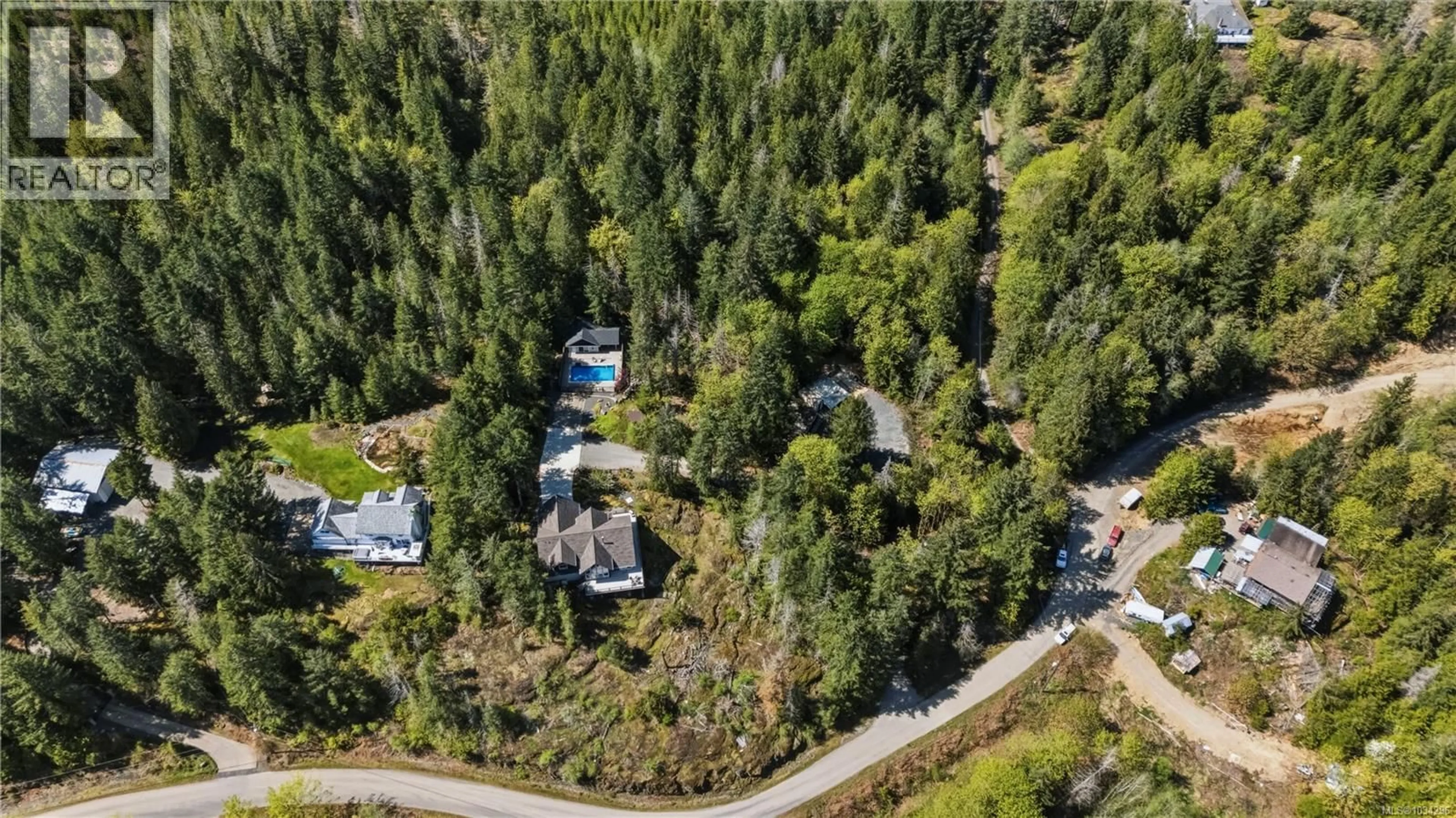 A pic from outside/outdoor area/front of a property/back of a property/a pic from drone, forest/trees view for 5070 KATHERINE DRIVE, Port Alberni British Columbia V9Y9E4