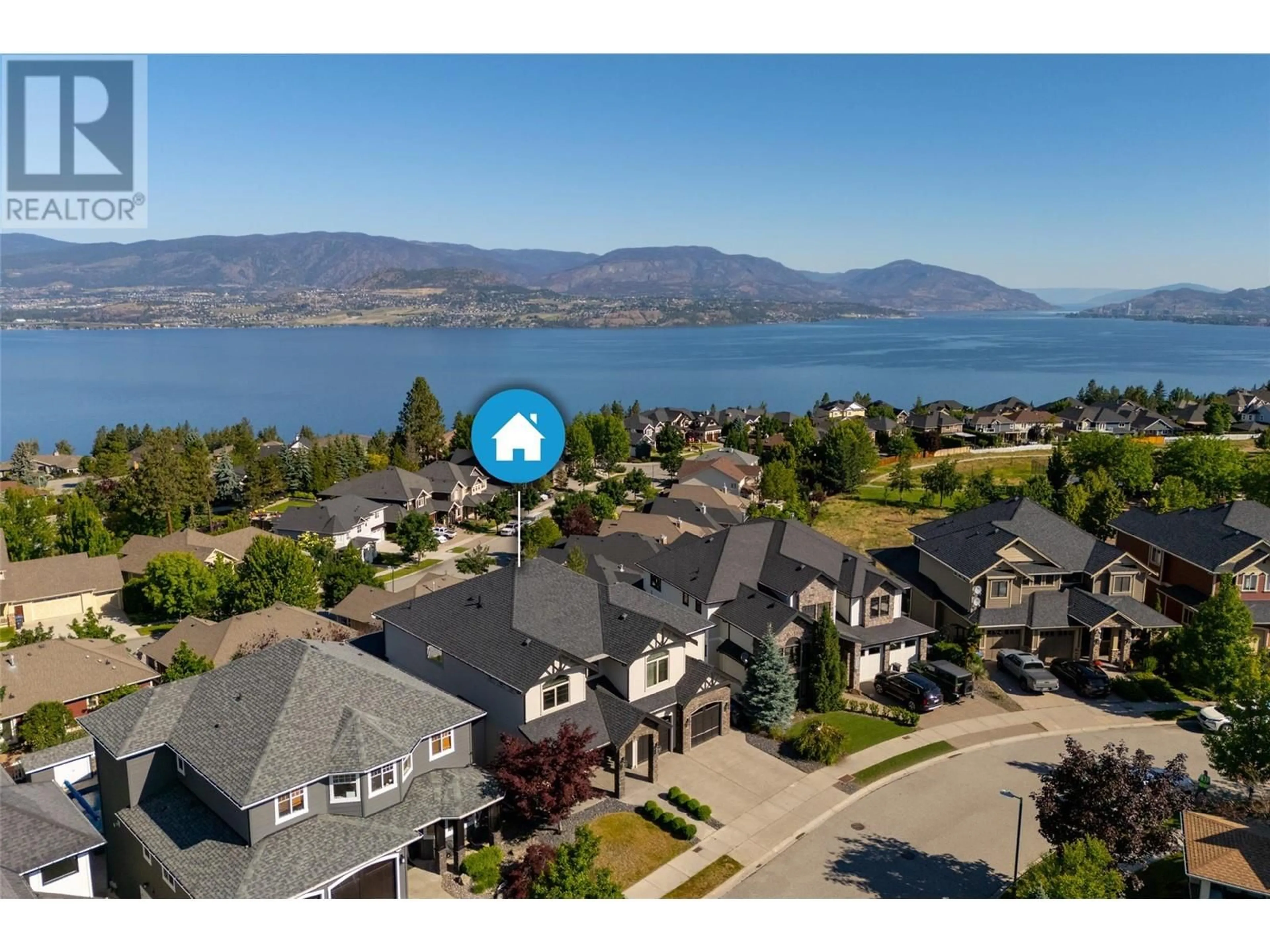 A pic from outside/outdoor area/front of a property/back of a property/a pic from drone, water/lake/river/ocean view for 5330 PTARMIGAN STREET, Kelowna British Columbia V1W4S8