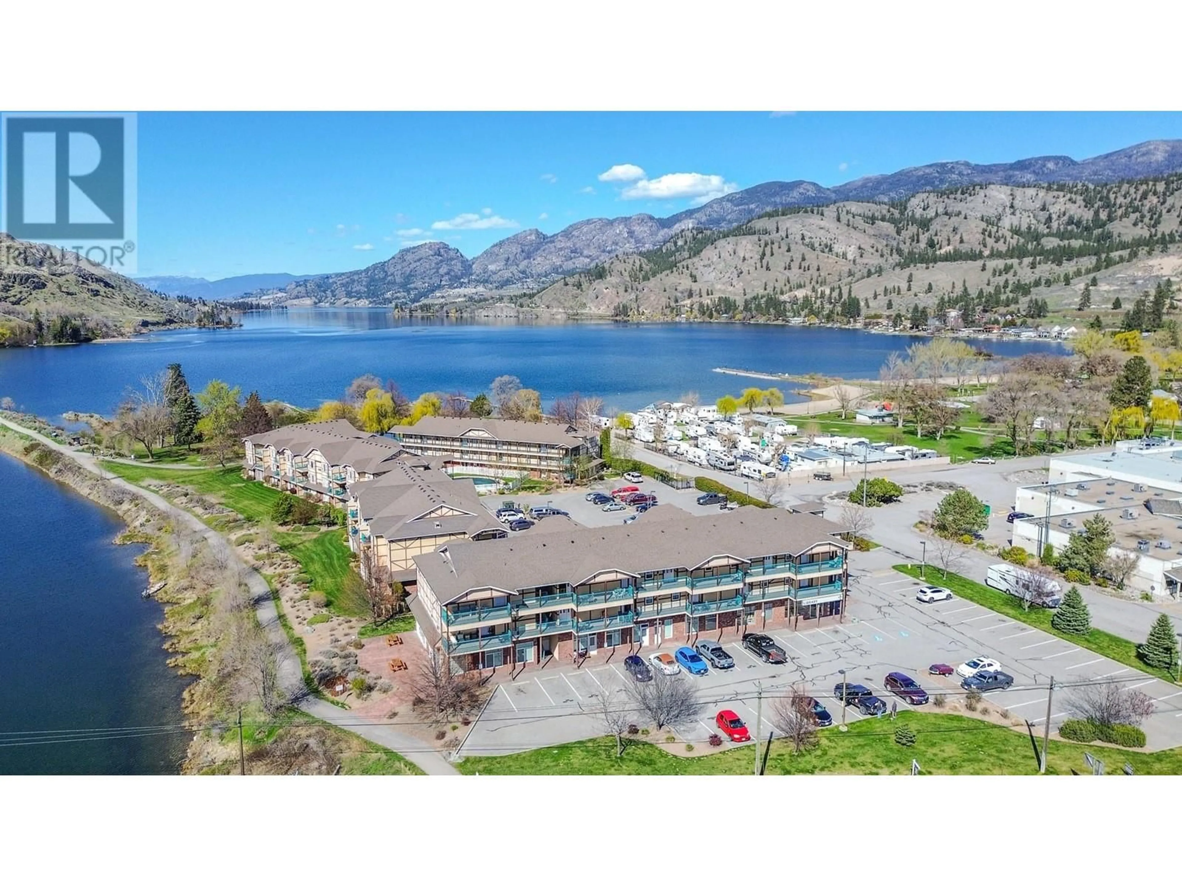 A pic from outside/outdoor area/front of a property/back of a property/a pic from drone, water/lake/river/ocean view for 202 - 850 RAILWAY LANE, Okanagan Falls British Columbia V0H1R4