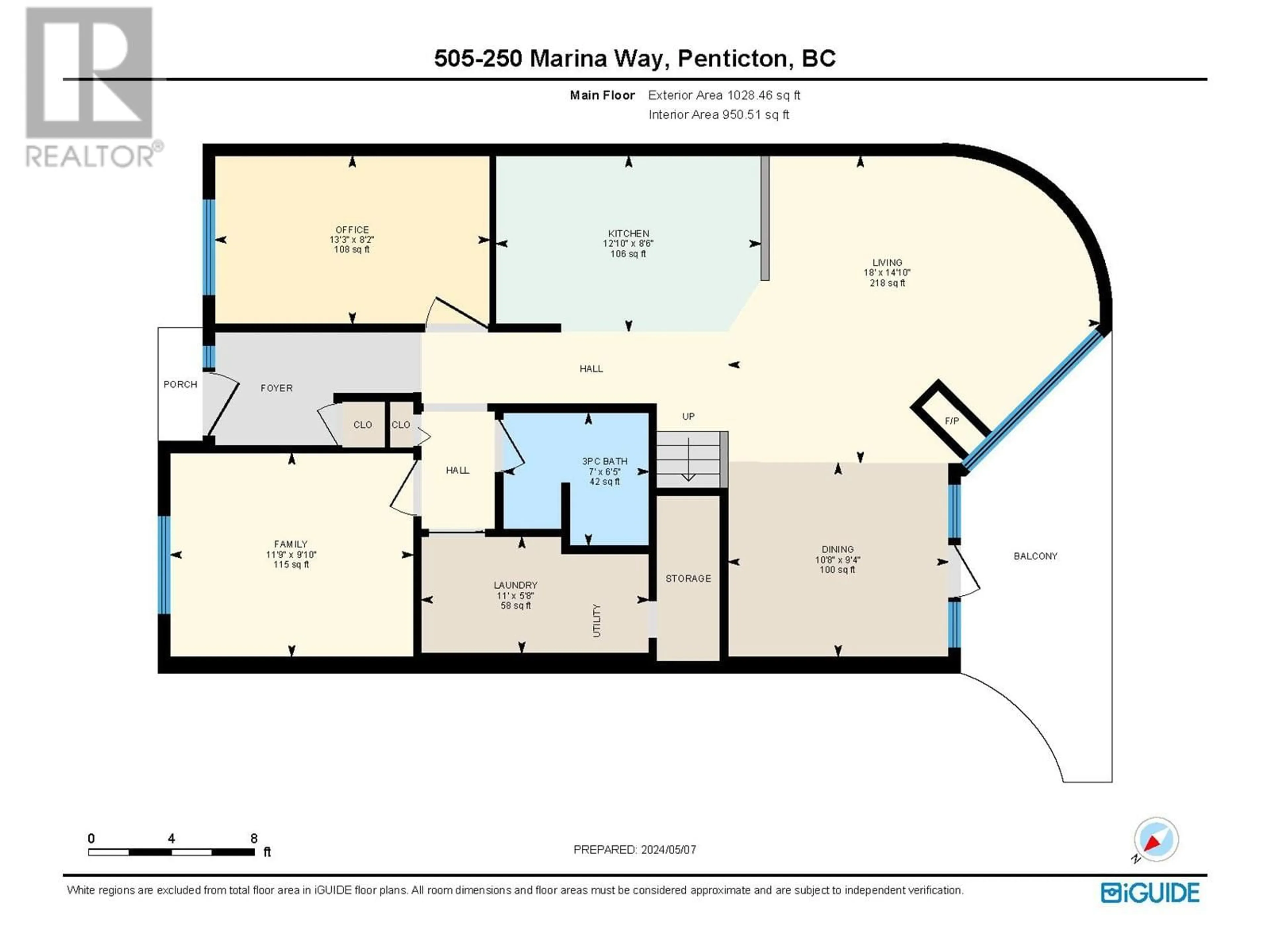 Floor plan for 505 - 250 MARINA WAY, Penticton British Columbia V2A1H4