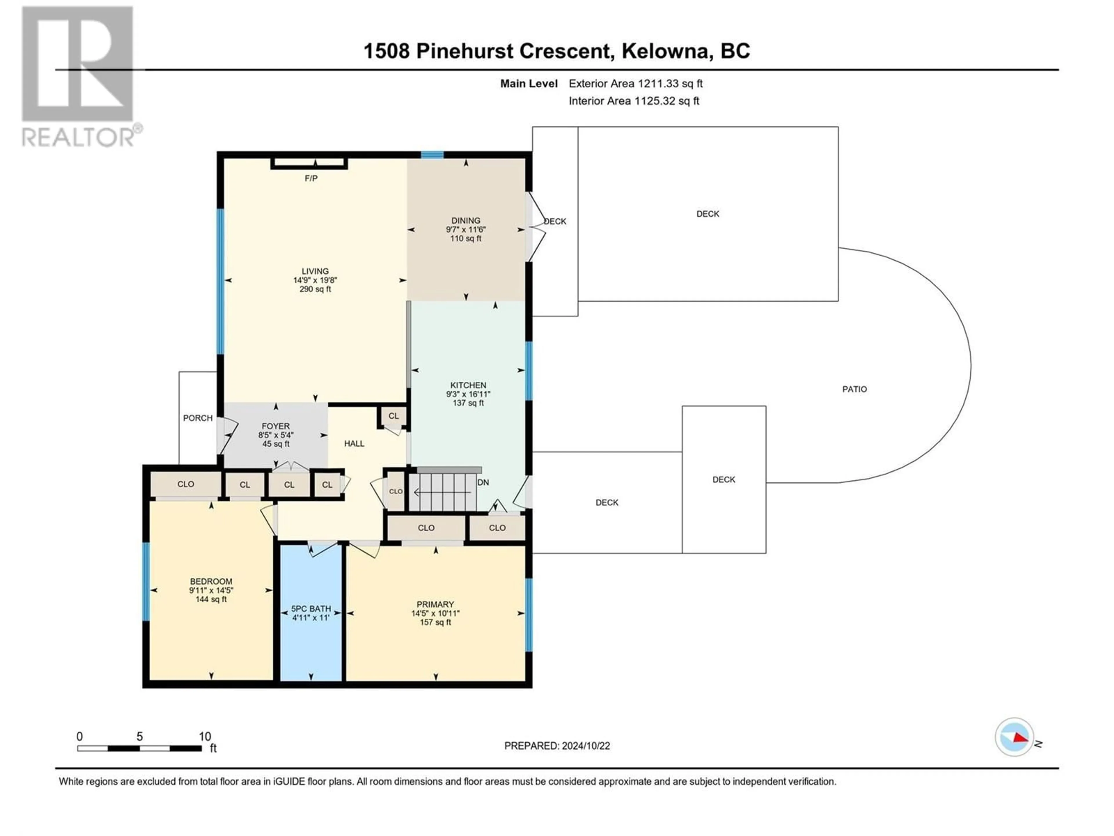 Floor plan for 1508 PINEHURST CRESCENT, Kelowna British Columbia V1Y4H9