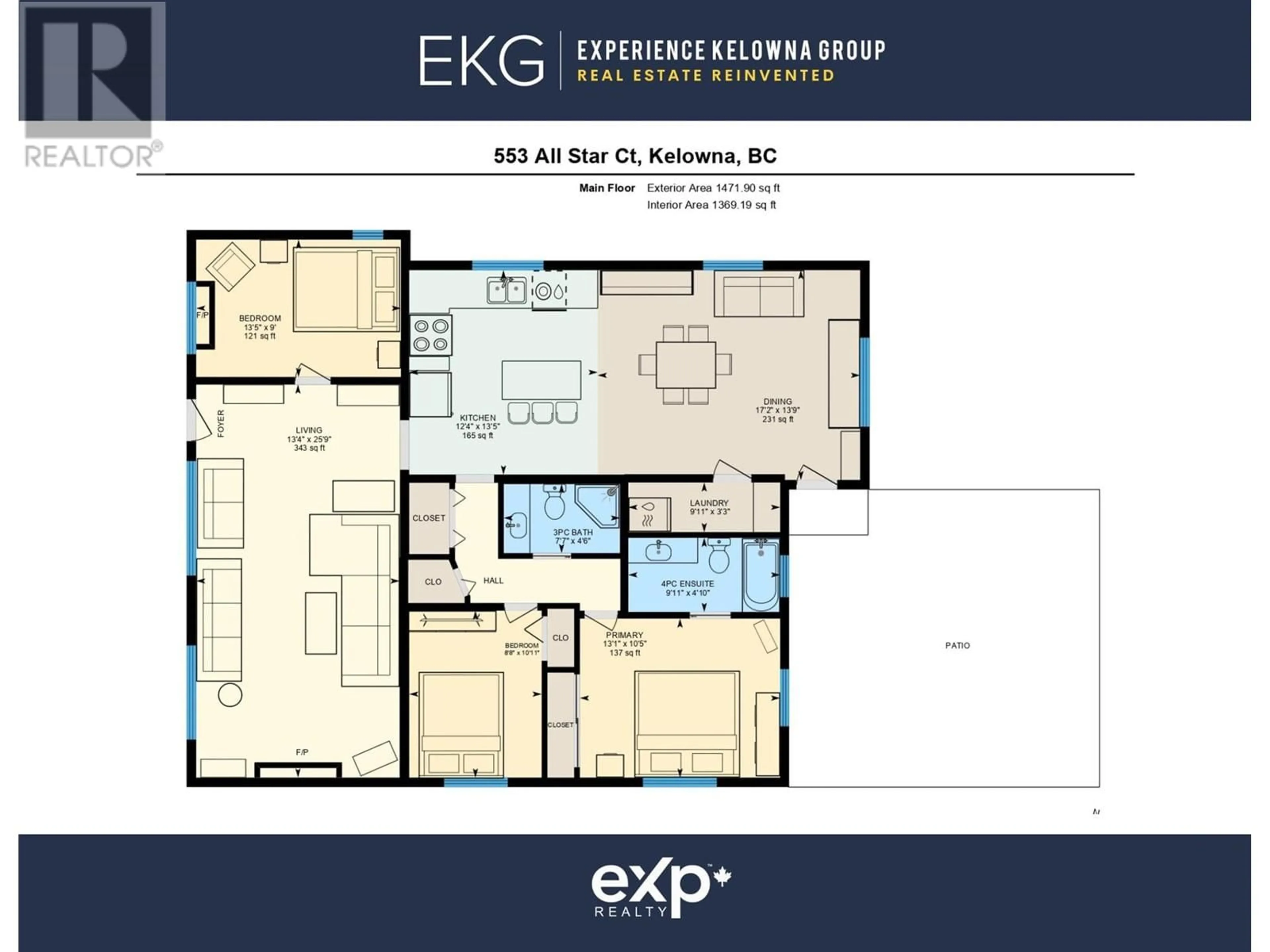 Floor plan for 553 ALL STAR COURT, Kelowna British Columbia V1X5N7