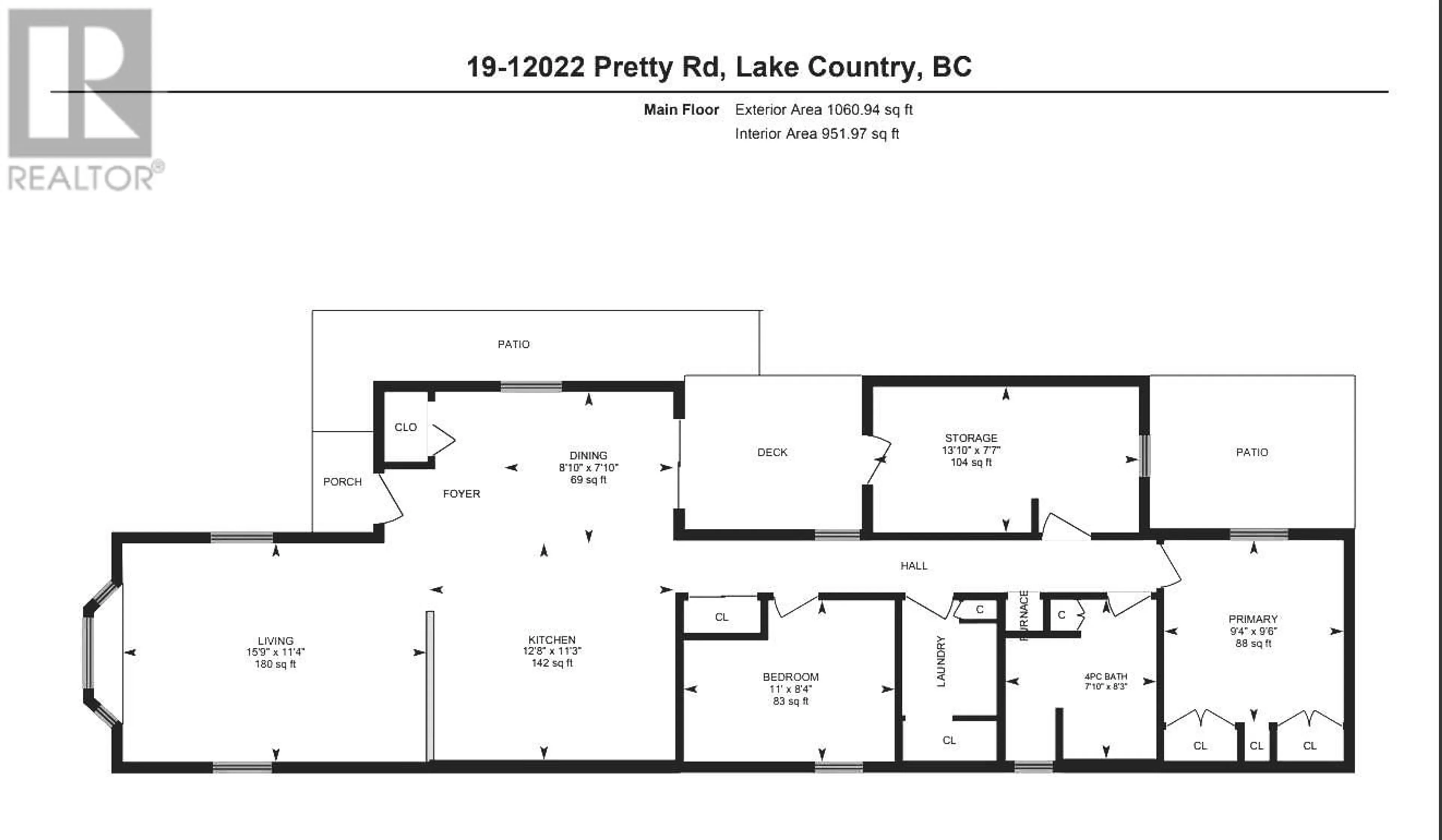Floor plan for 19 - 12022 PRETTY ROAD, Lake Country British Columbia V4V1H1