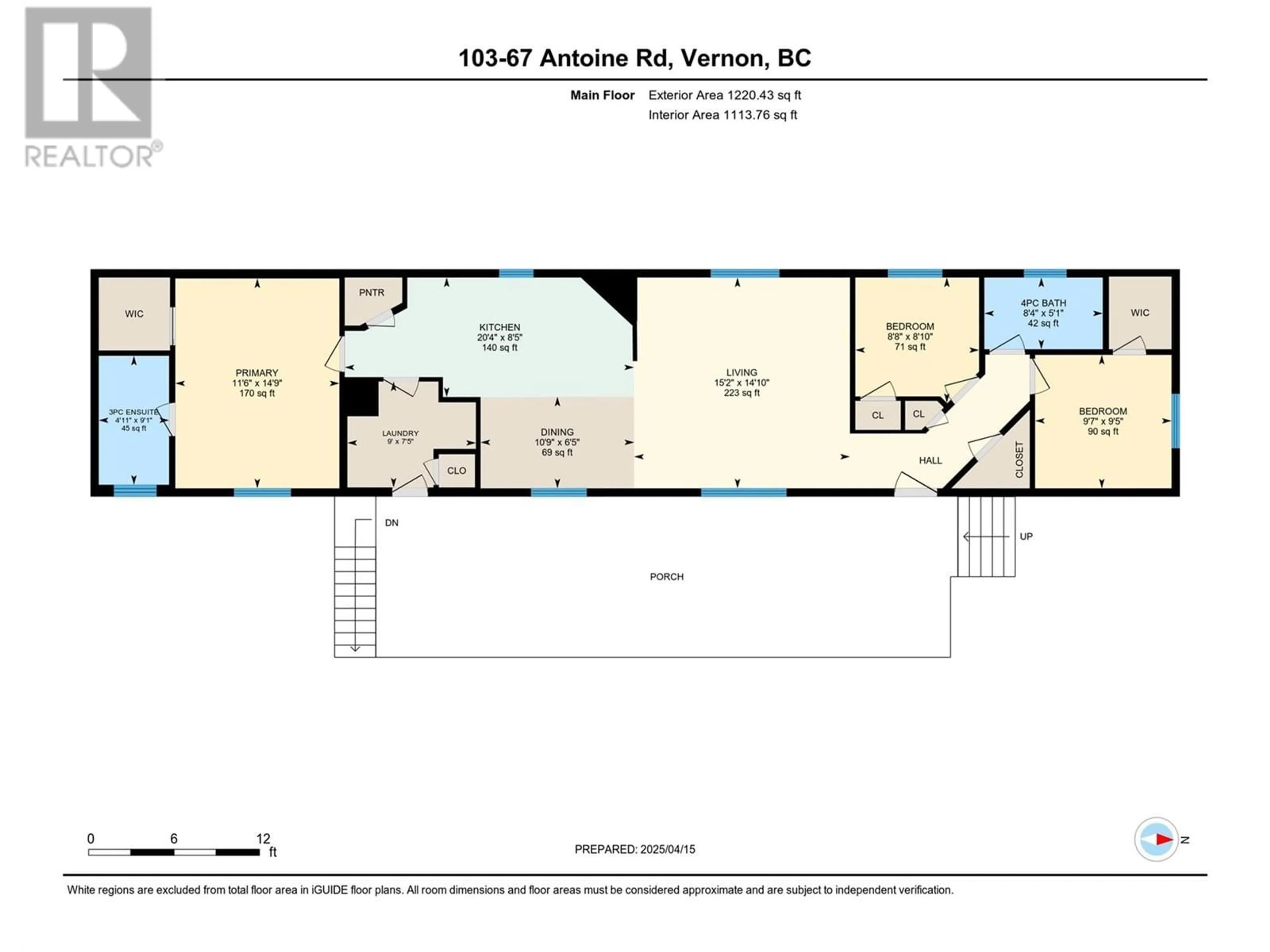 Floor plan for 103 - 67 ANTOINE ROAD, Vernon British Columbia V1H2A3