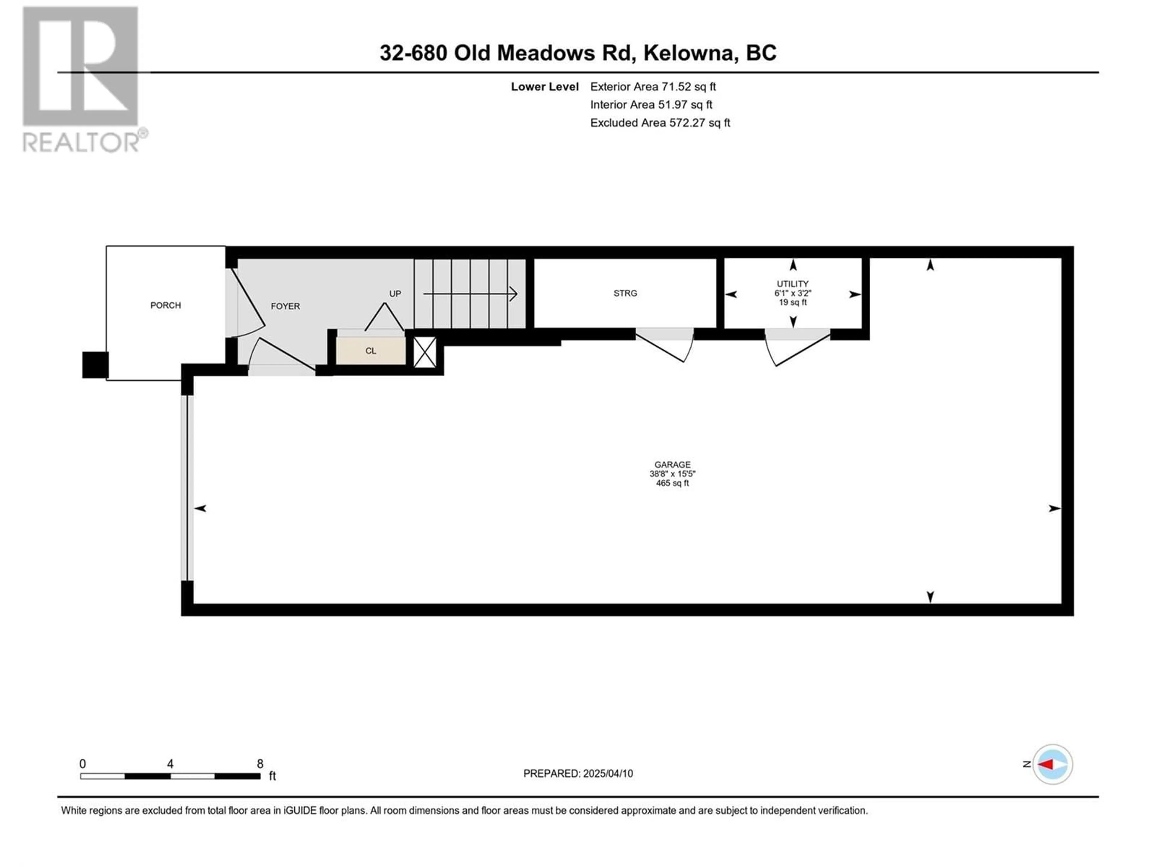 Floor plan for 32 - 680 OLD MEADOWS ROAD, Kelowna British Columbia V1W5L4