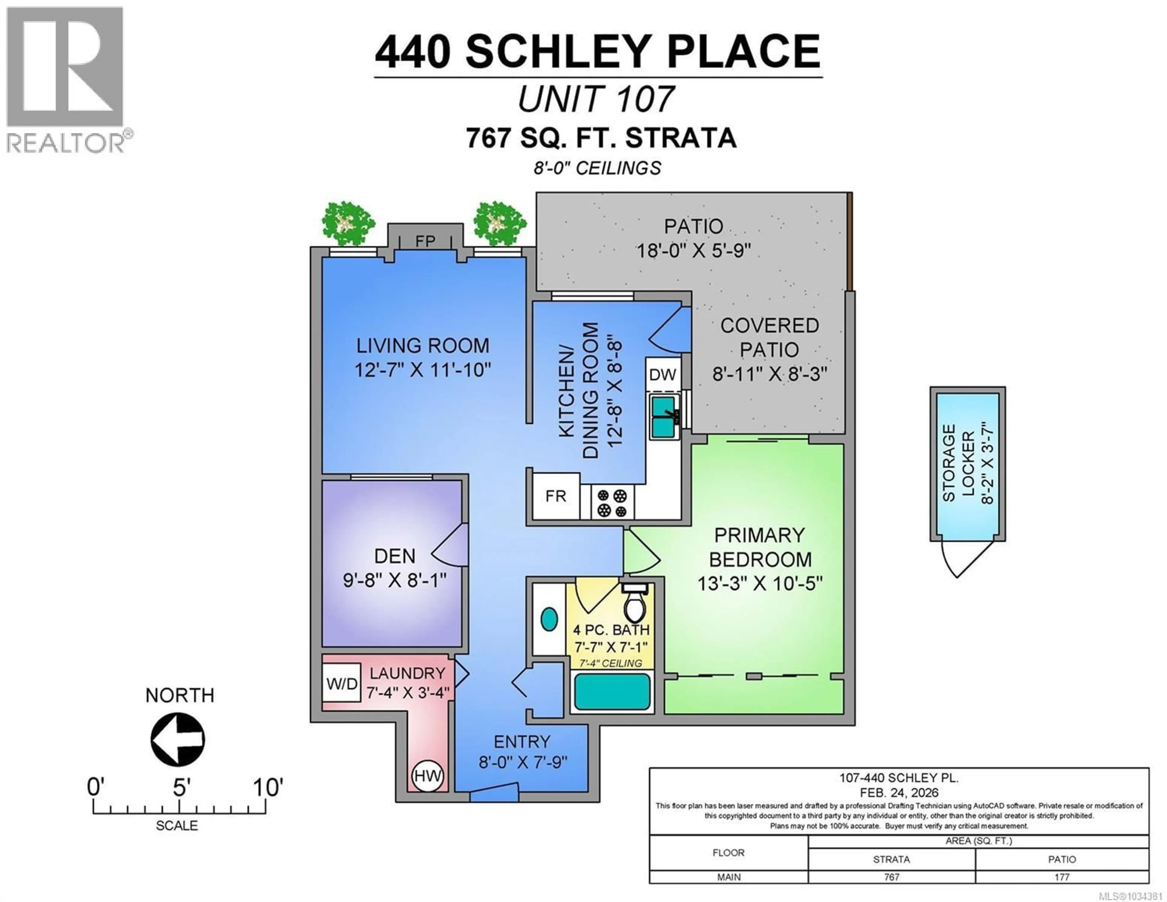 Floor plan for 107 - 440 SCHLEY PLACE, Qualicum Beach British Columbia V9K2M5