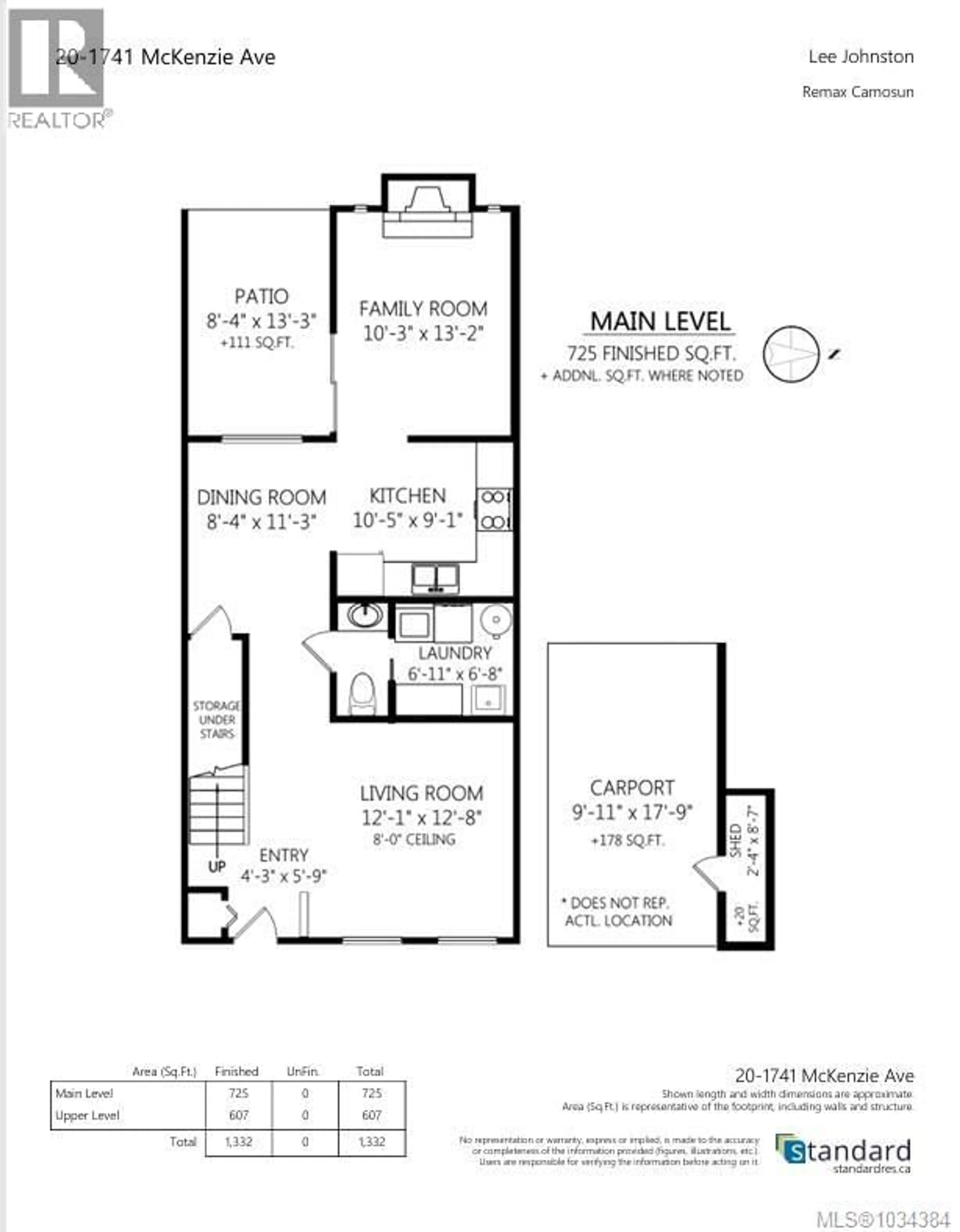Floor plan for 20 - 1741 MCKENZIE AVENUE, Saanich British Columbia V8N1A6