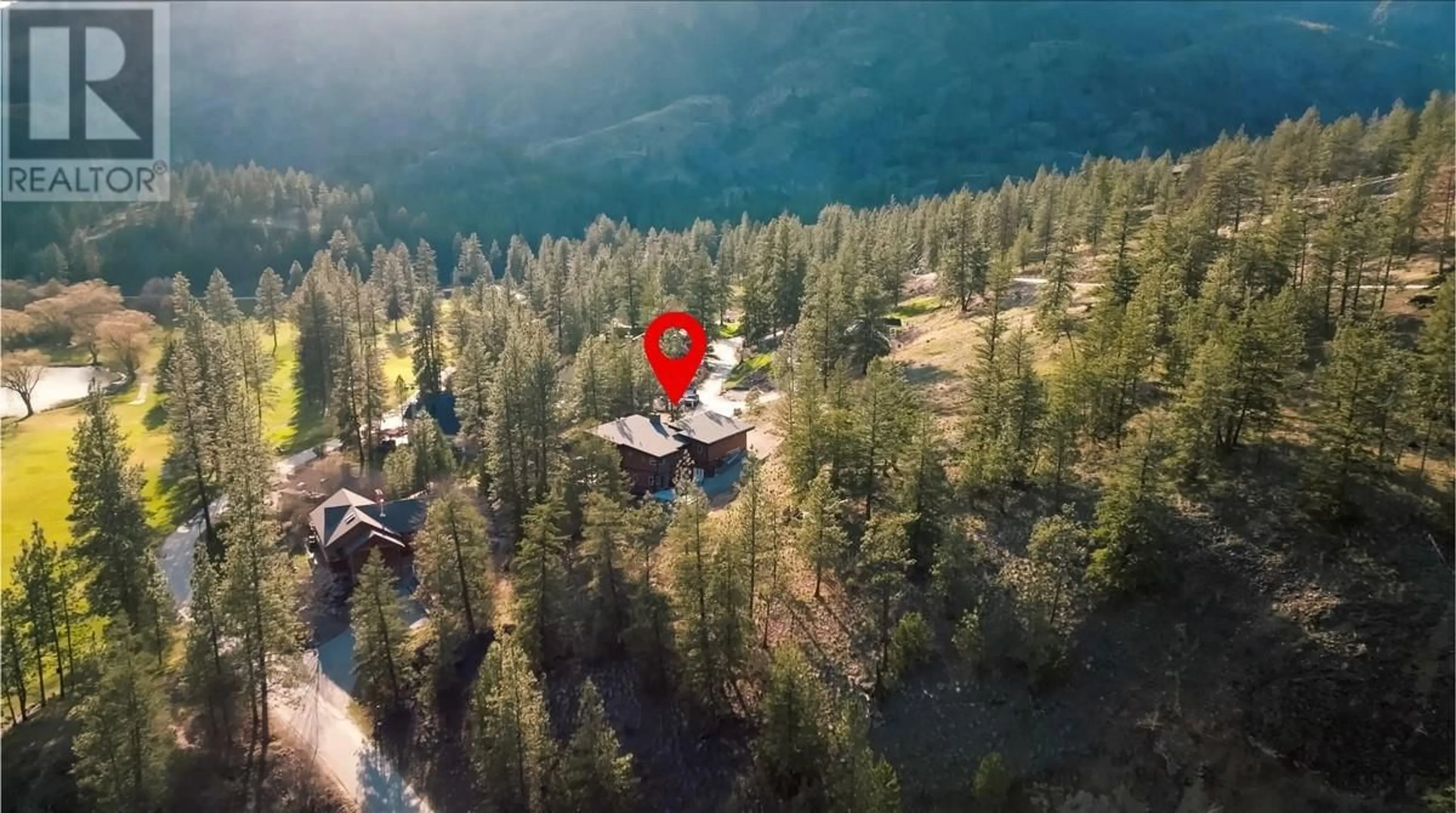 A pic from outside/outdoor area/front of a property/back of a property/a pic from drone, forest/trees view for 109 FAIRWAY DRIVE, Kaleden British Columbia V0H1K0