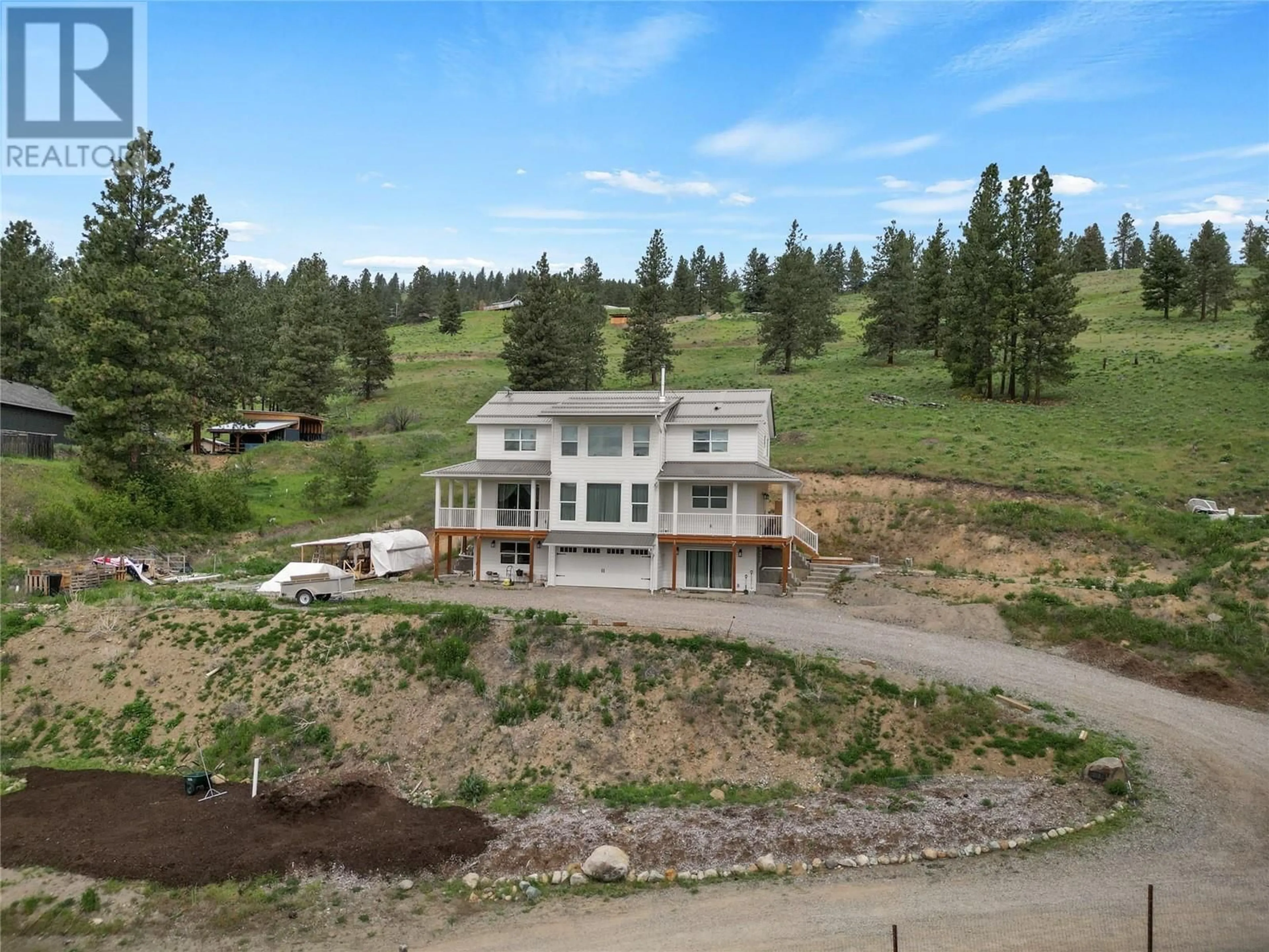 A pic from outside/outdoor area/front of a property/back of a property/a pic from drone, mountain view for 318 HIDDEN VALLEY ROAD, Princeton British Columbia V0X1W0