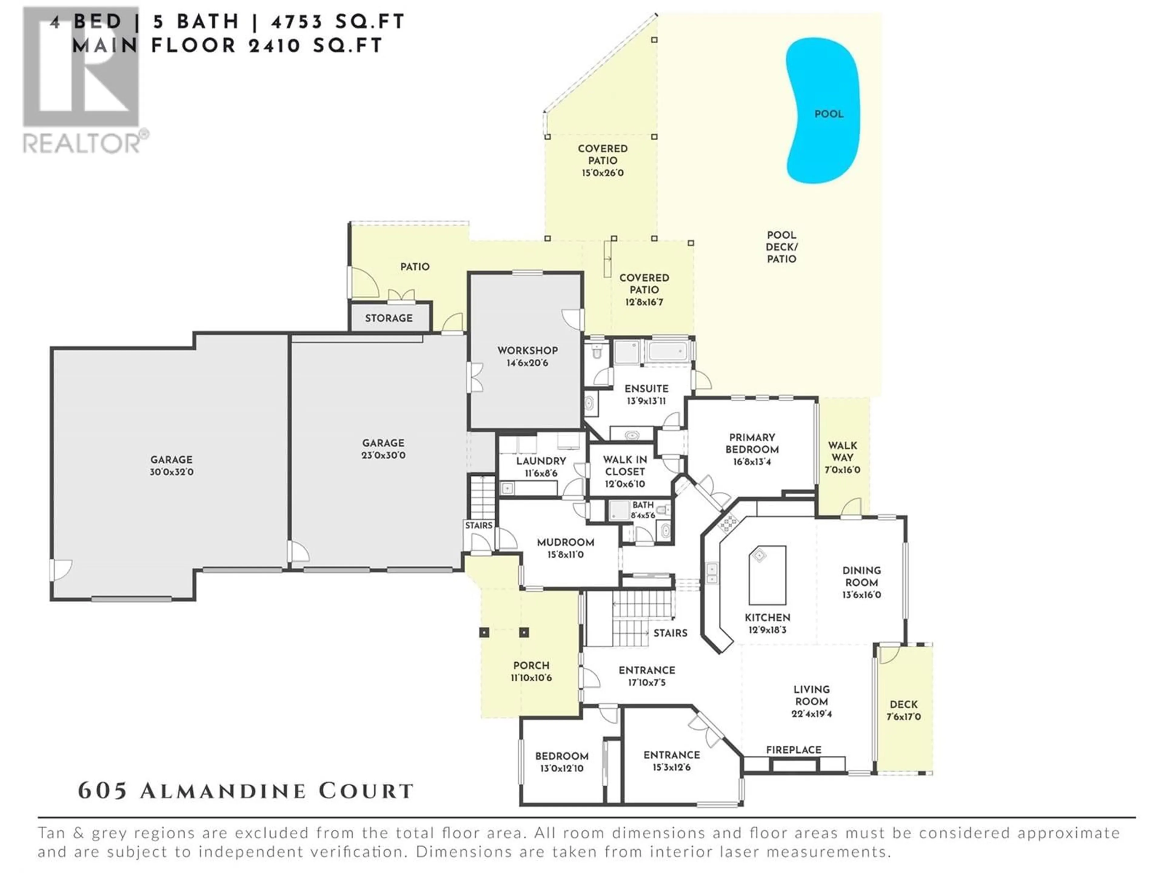 Floor plan for 605 ALMANDINE COURT, Kelowna British Columbia V1W4Z5