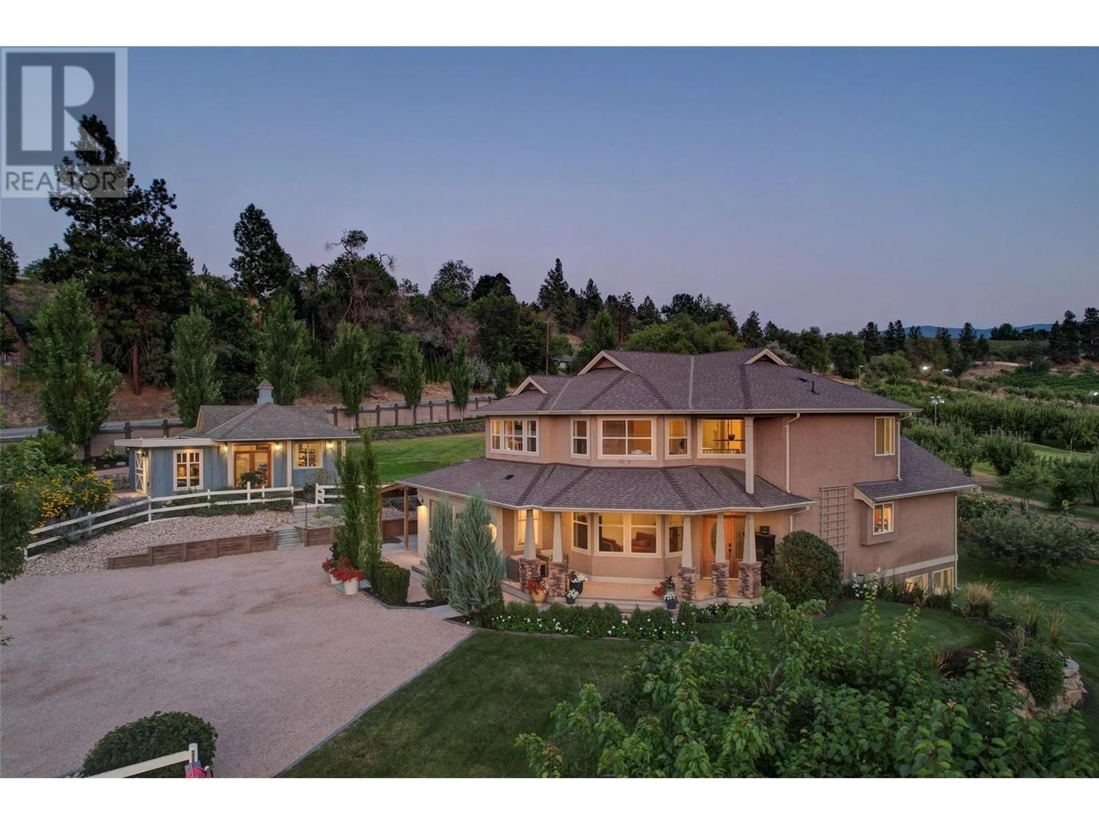 A pic from outside/outdoor area/front of a property/back of a property/a pic from drone, mountain view for 2967 MCCULLOCH ROAD, Kelowna British Columbia V1W4A5