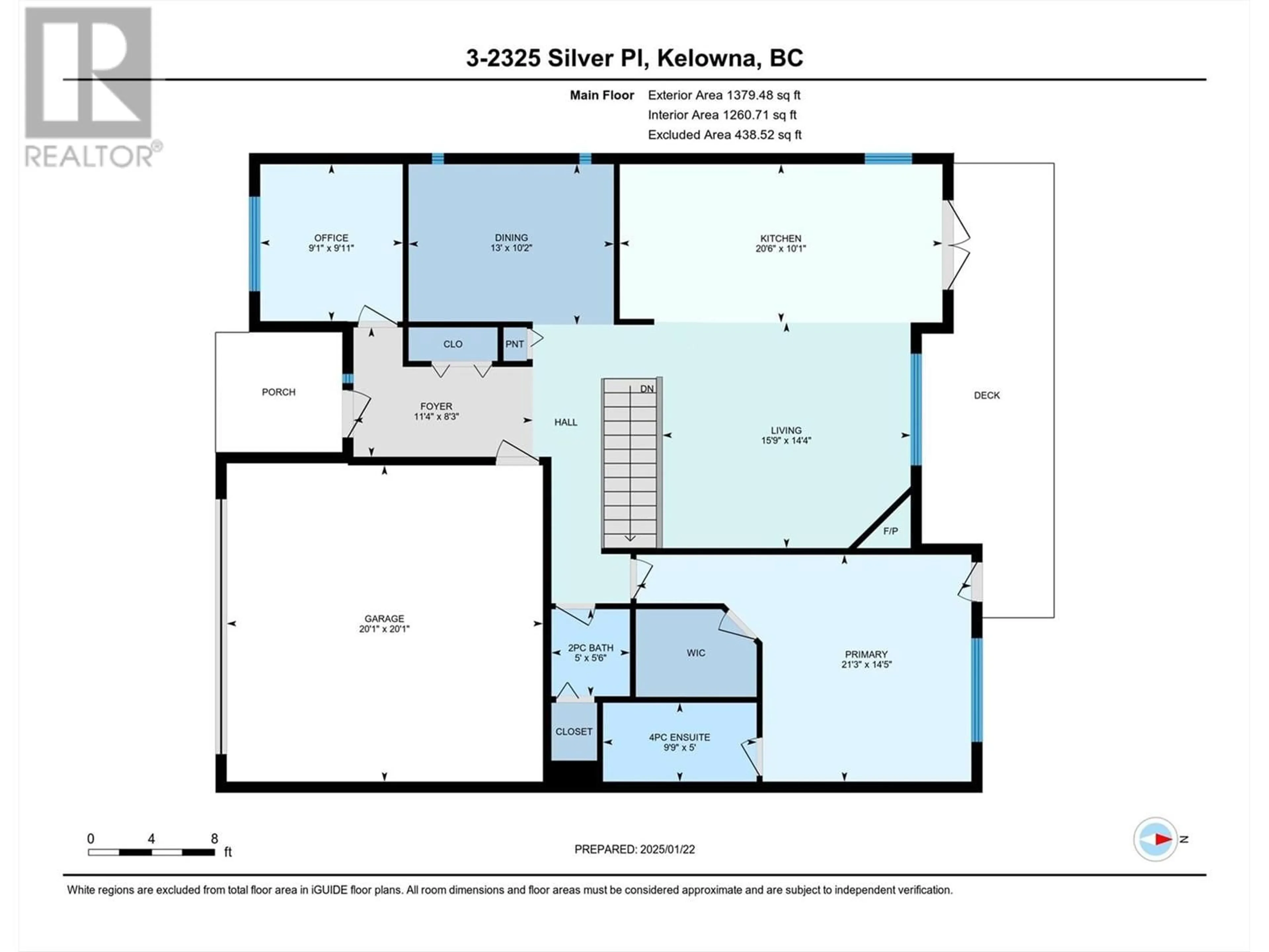 Floor plan for 3 - 2325 SILVER PLACE, Kelowna British Columbia V1V2L5