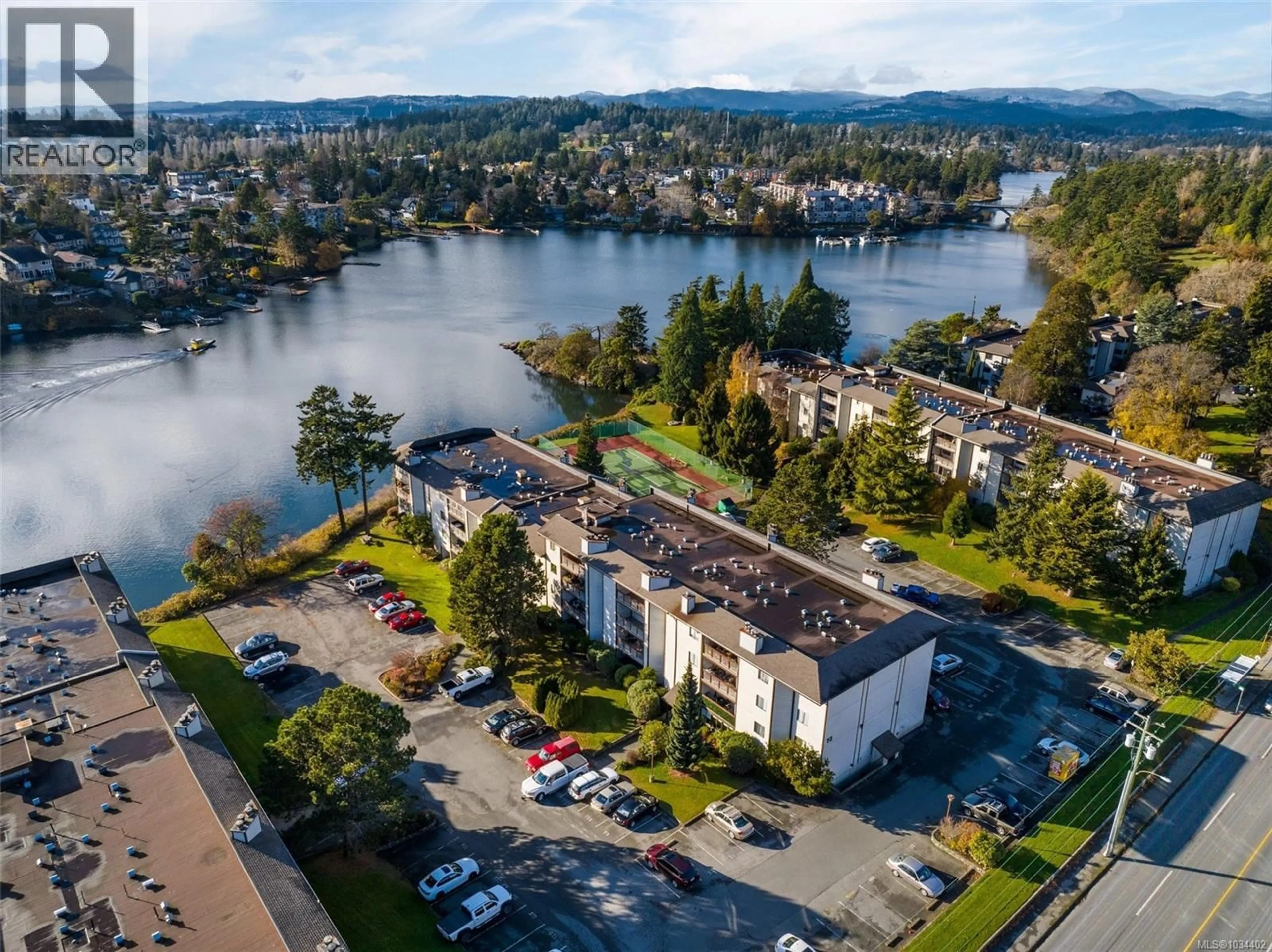 A pic from outside/outdoor area/front of a property/back of a property/a pic from drone, water/lake/river/ocean view for 103 - 73 GORGE ROAD WEST, Saanich British Columbia V9A1L9