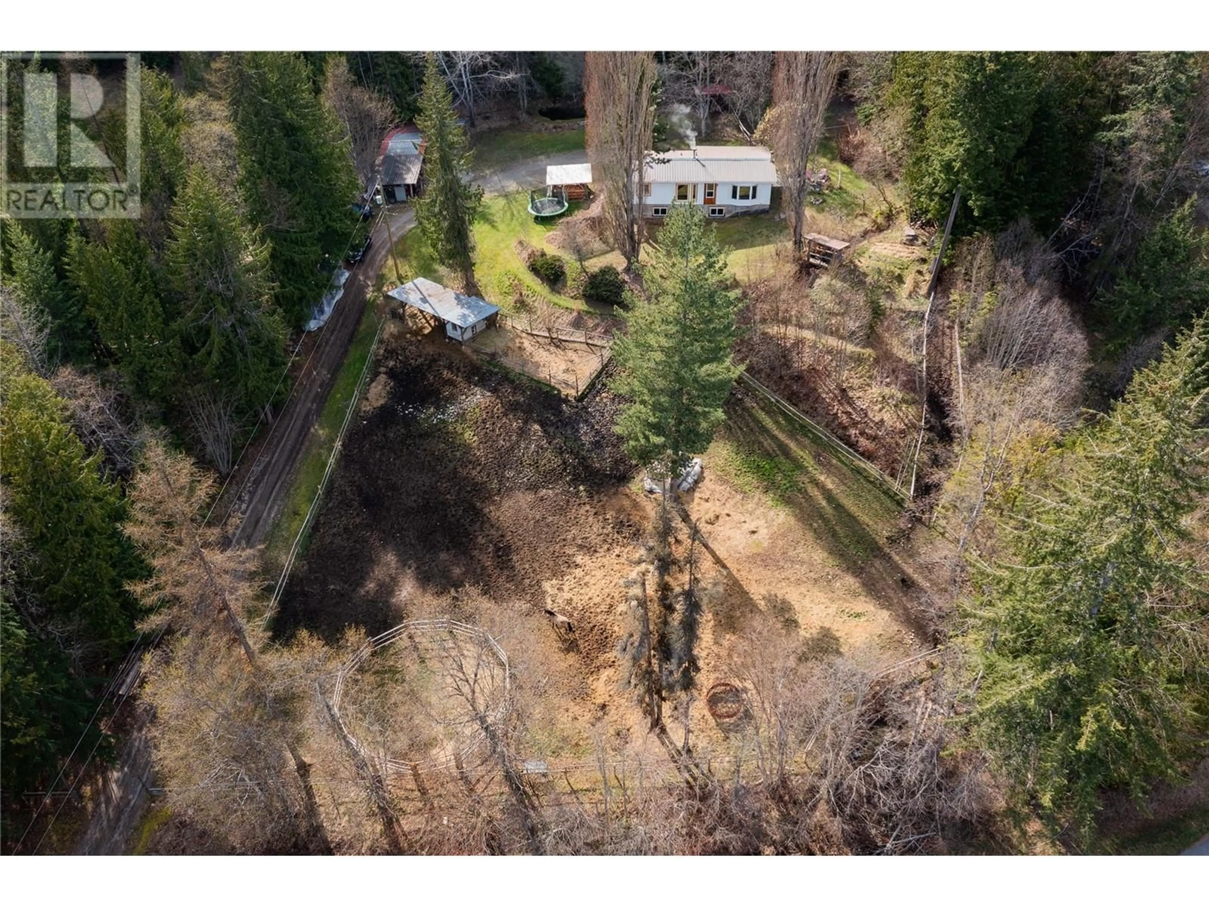 A pic from outside/outdoor area/front of a property/back of a property/a pic from drone, forest/trees view for 9351 31 HIGHWAY, Kaslo British Columbia V0G1M0