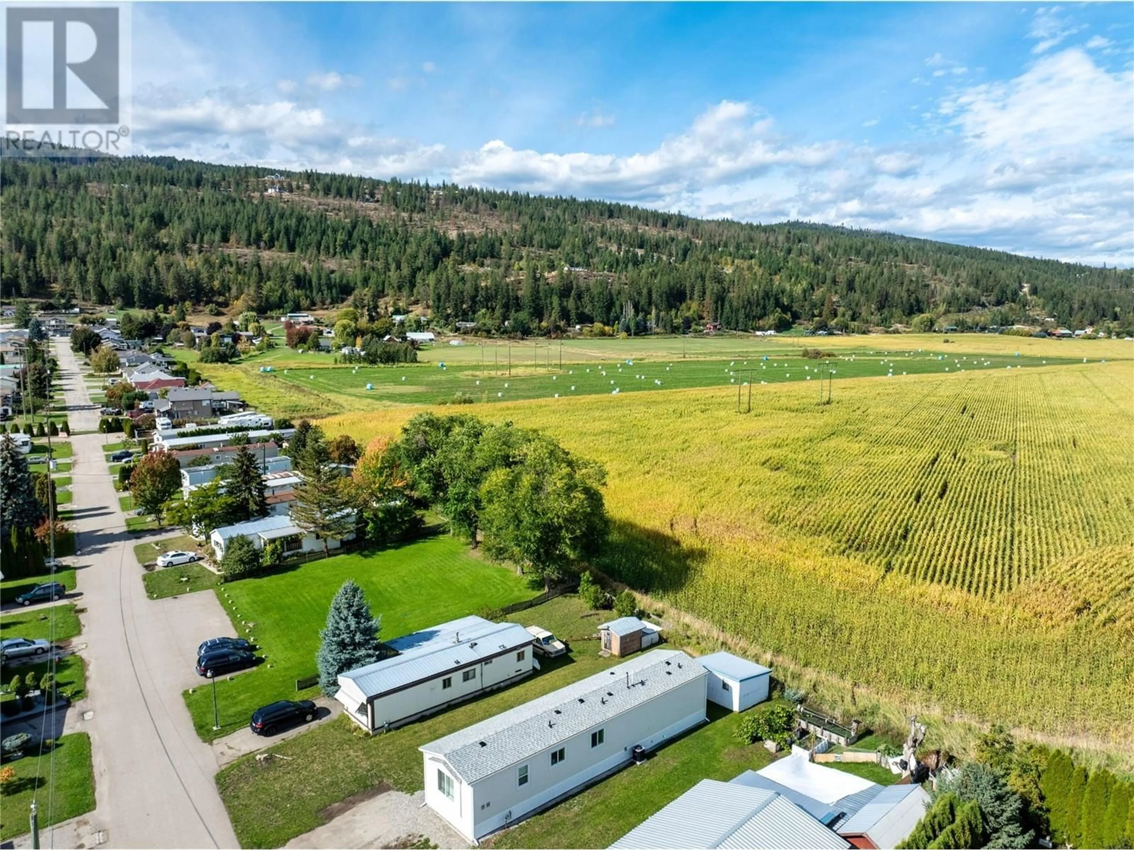 A pic from outside/outdoor area/front of a property/back of a property/a pic from drone, mountain view for 37 - 136 MEADOW CRESCENT, Enderby British Columbia V0E1V0