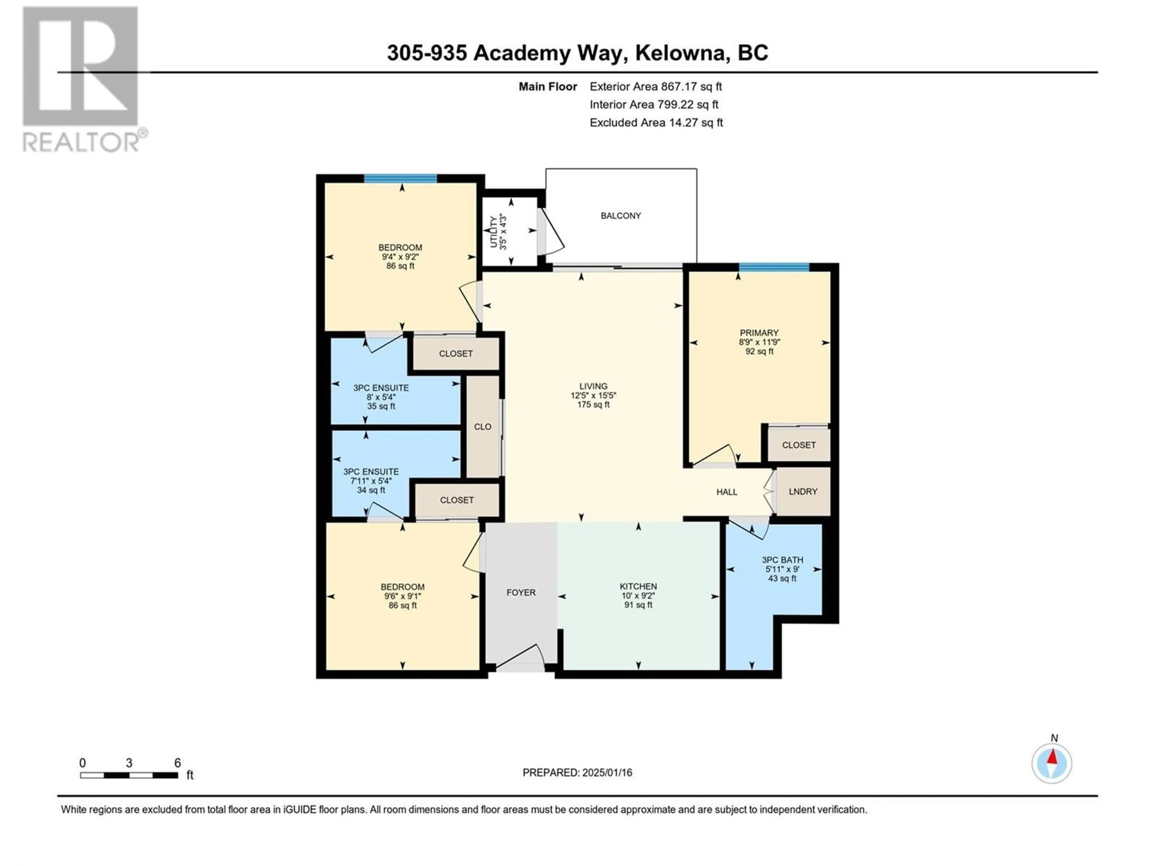 Floor plan for 305 - 935 ACADEMY WAY, Kelowna British Columbia V1V3C9