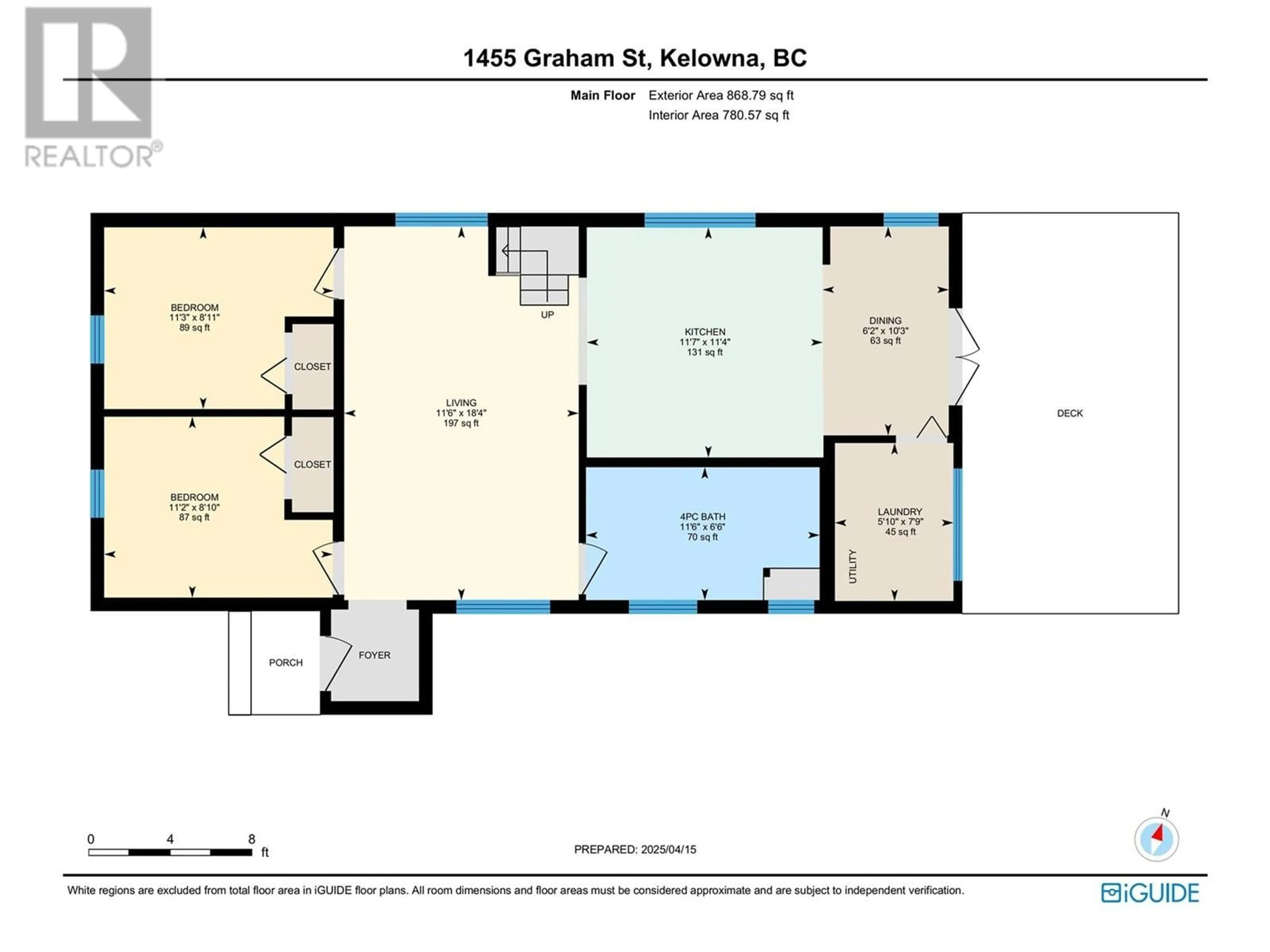 Floor plan for 1455 GRAHAM STREET, Kelowna British Columbia V1Y3A9