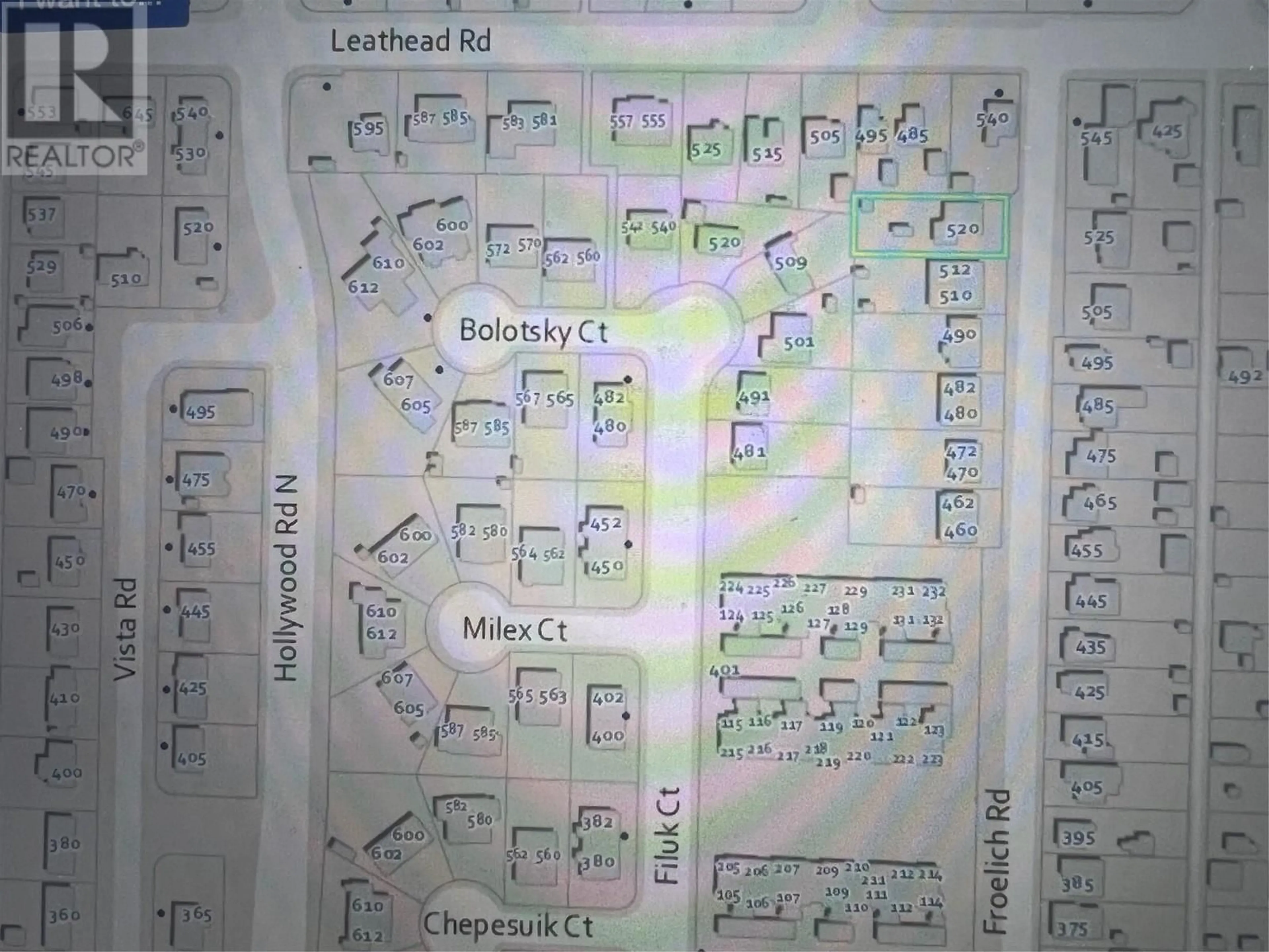 Picture of a map for 520 FROELICH ROAD, Kelowna British Columbia V1X3M8
