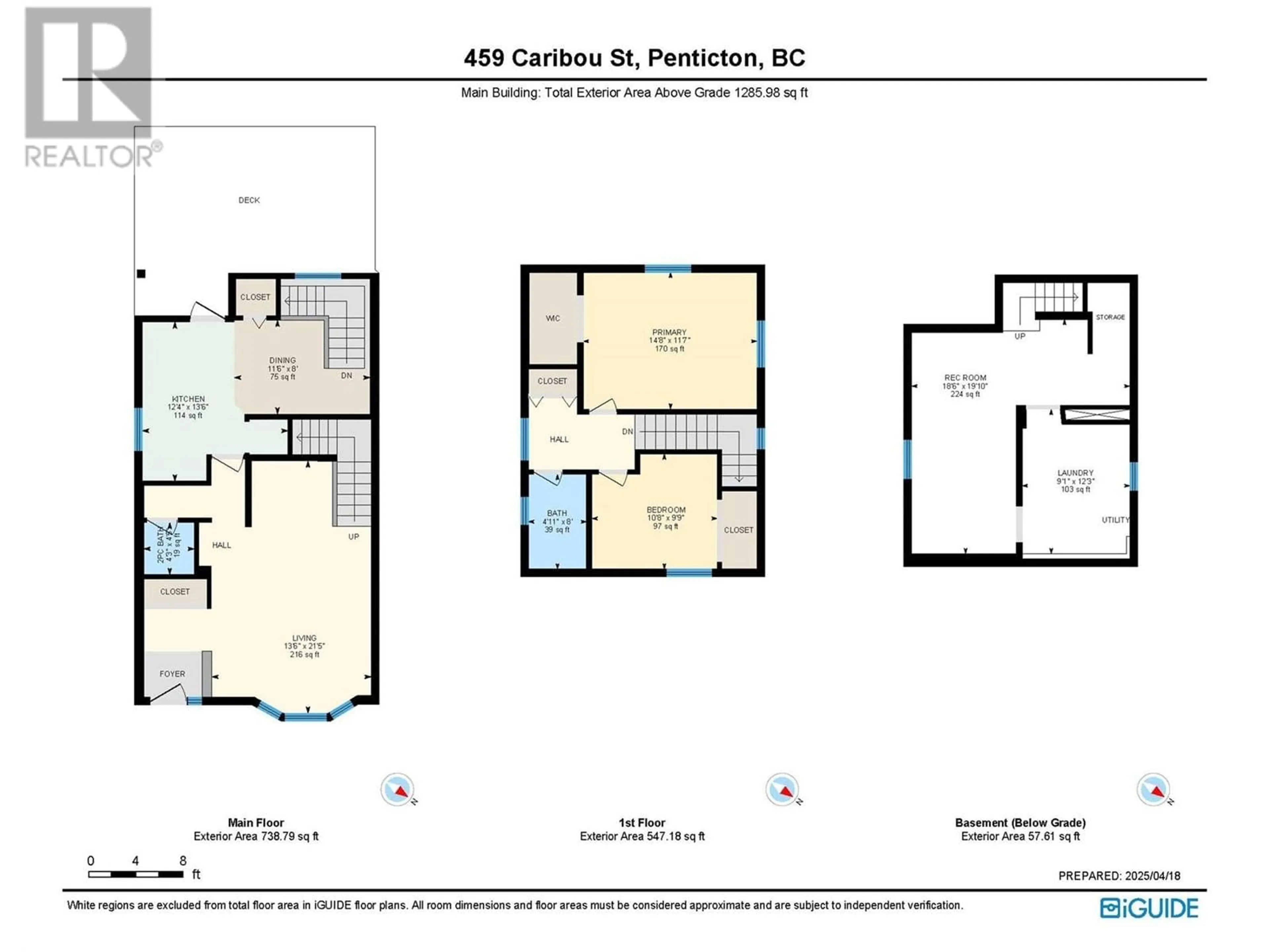 Floor plan for 459 CARIBOU STREET, Penticton British Columbia V2A5W5