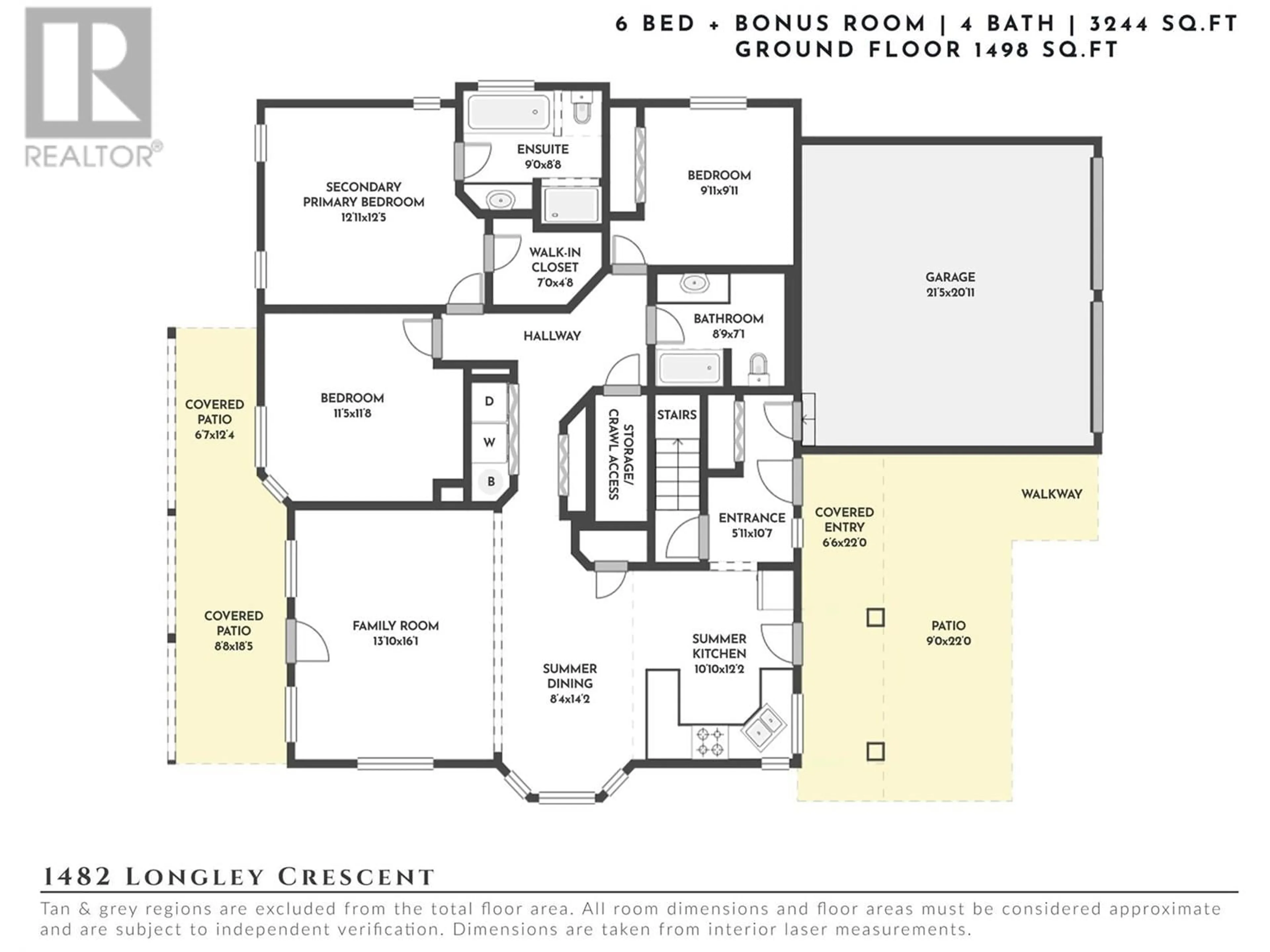 Floor plan for 1482 LONGLEY CRESCENT, Kelowna British Columbia V1P1N1
