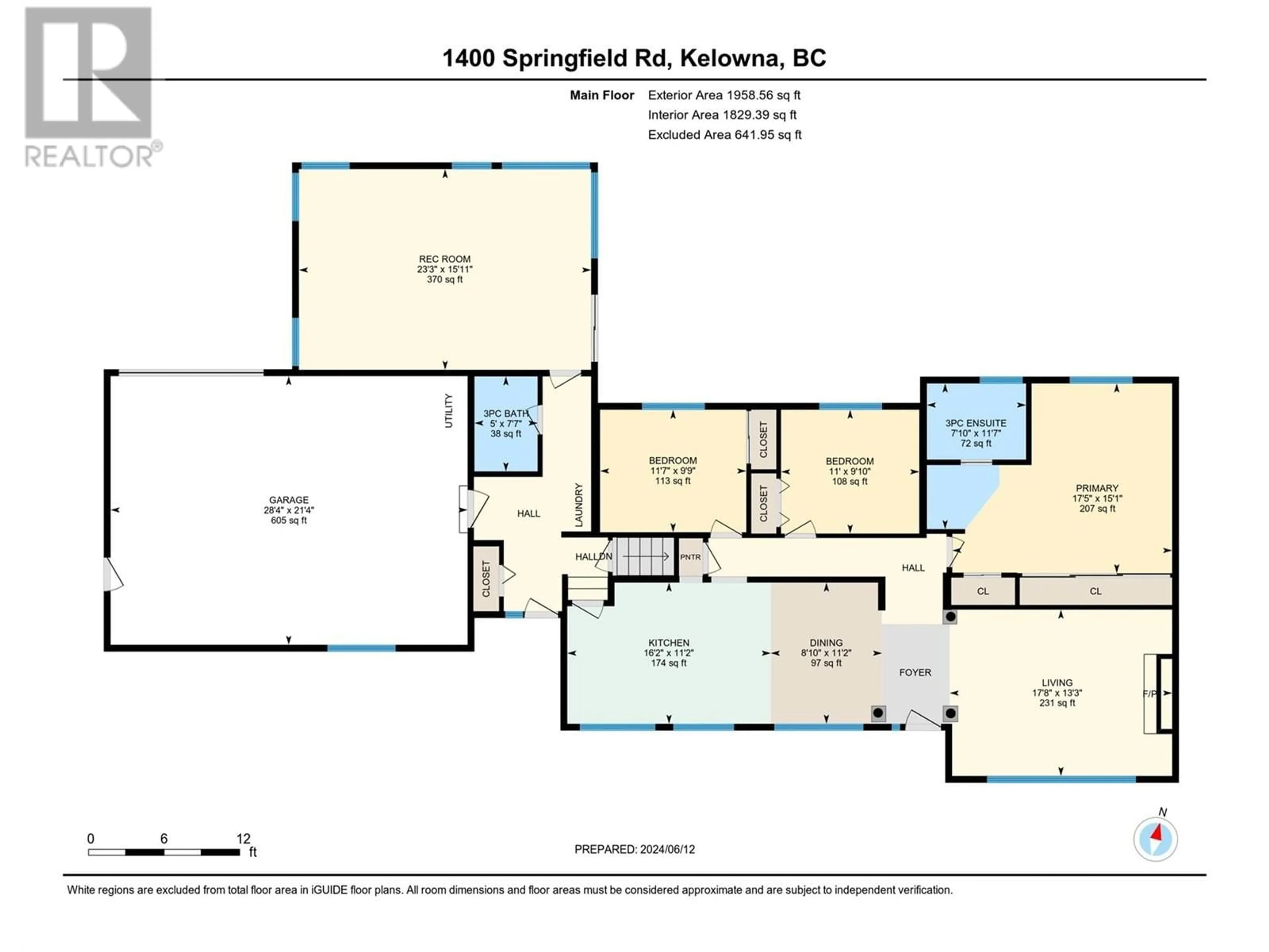 Floor plan for 1400 SPRINGFIELD ROAD, Kelowna British Columbia V1Y5V3