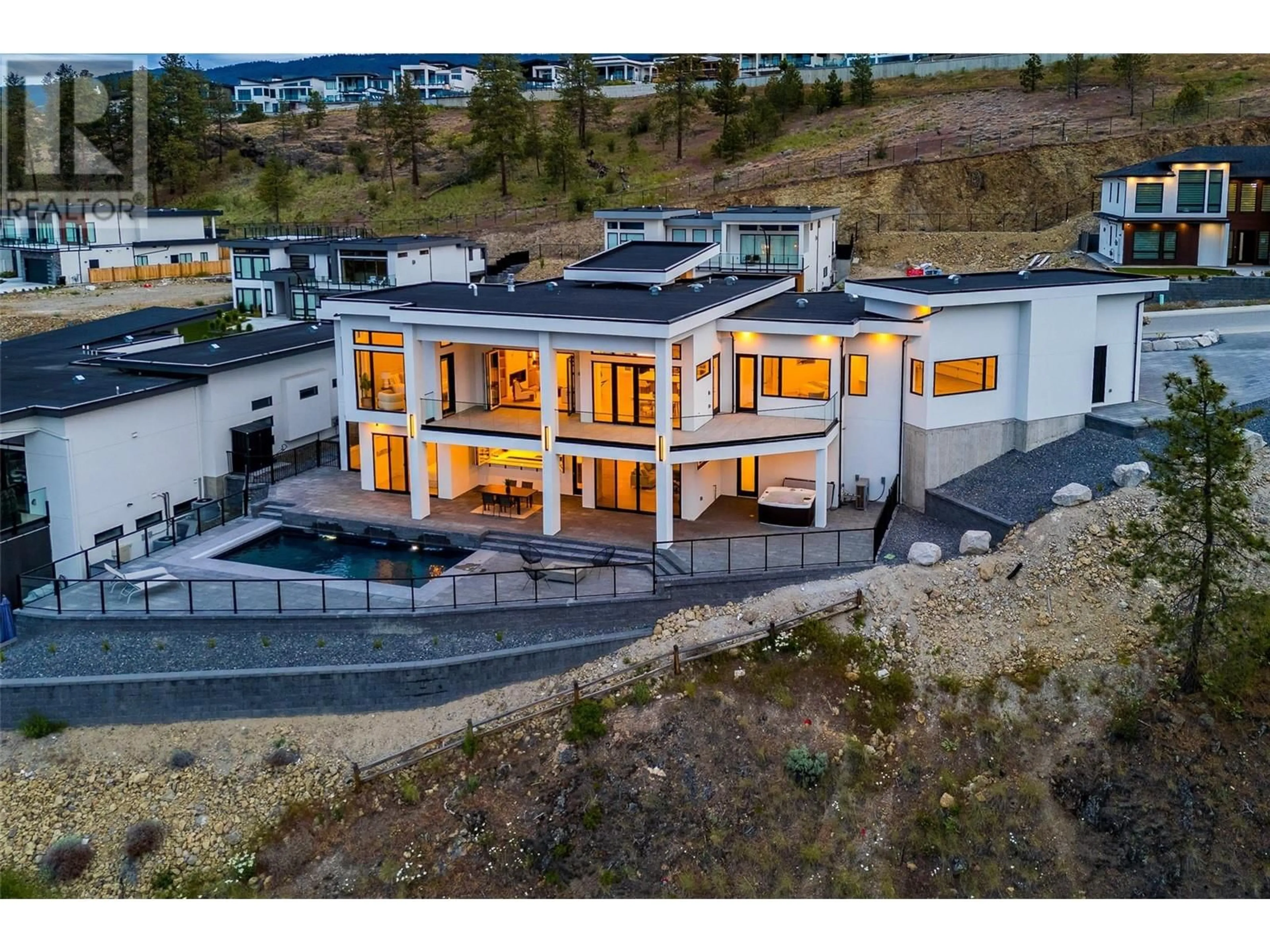 A pic from outside/outdoor area/front of a property/back of a property/a pic from drone, mountain view for 1435 VINEYARD DRIVE, West Kelowna British Columbia V4T0E9