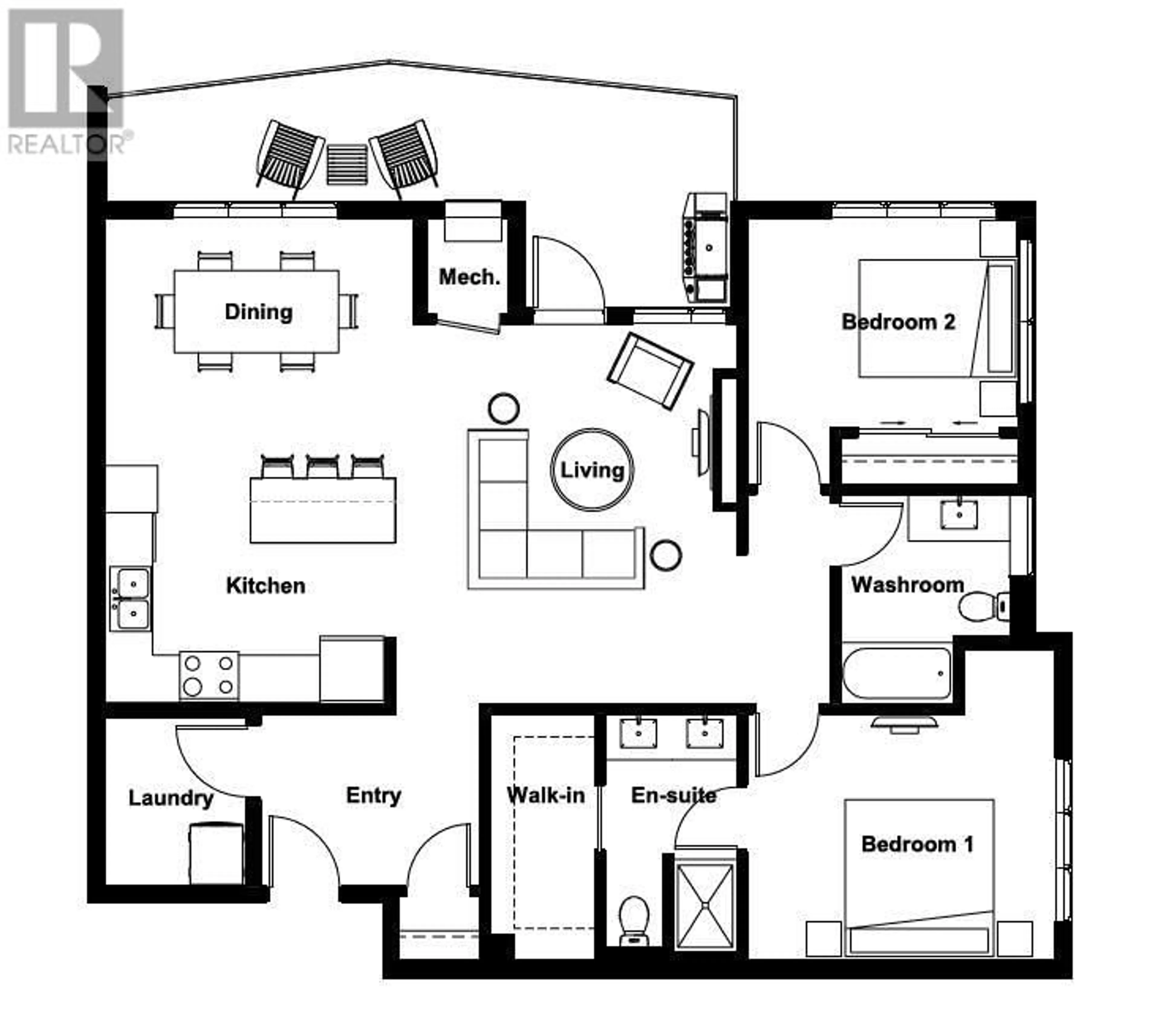 Floor plan for 307 - 1844 QU'APPELLE BOULEVARD, Kamloops British Columbia V2E0A8