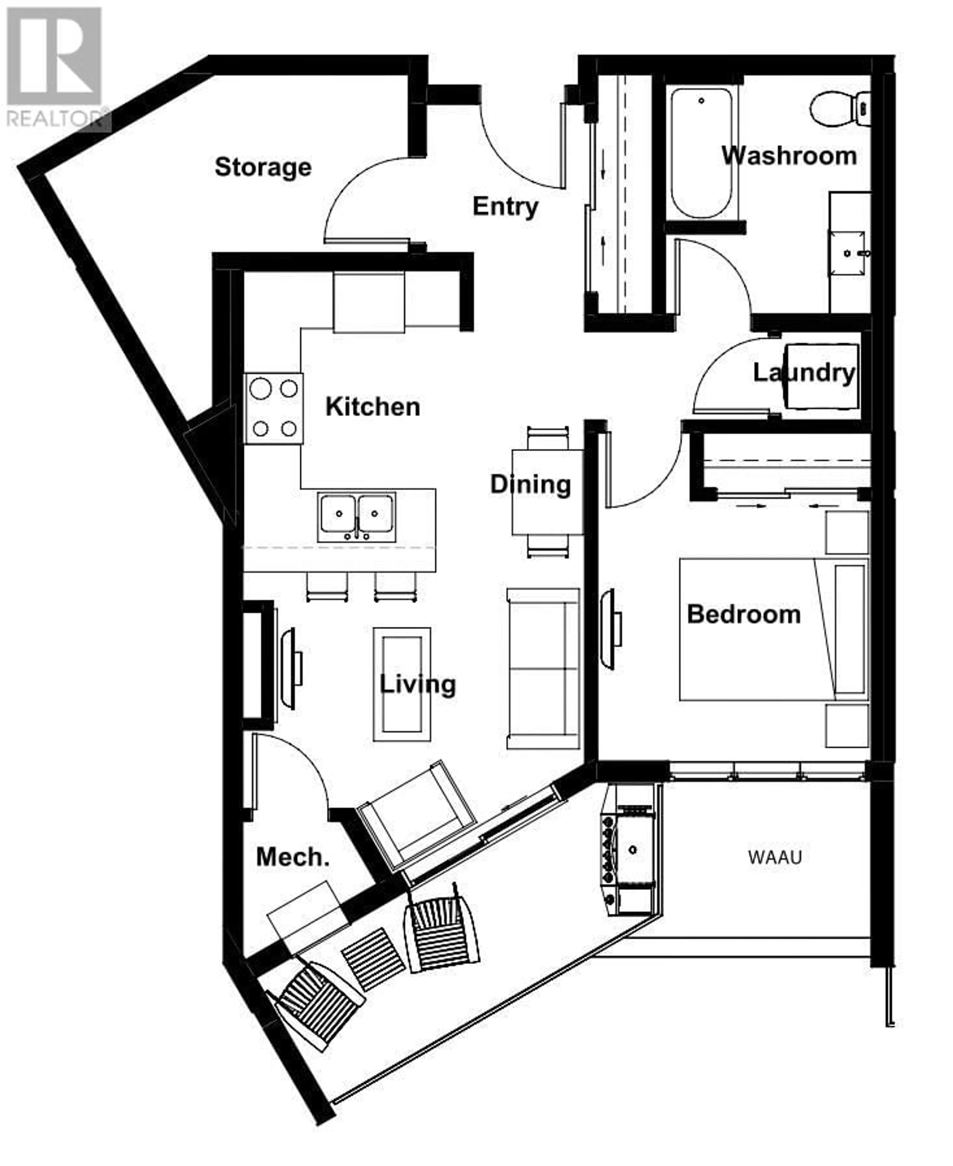 Floor plan for 410 - 1844 QU'APPELLE BOULEVARD, Kamloops British Columbia V2E0A8
